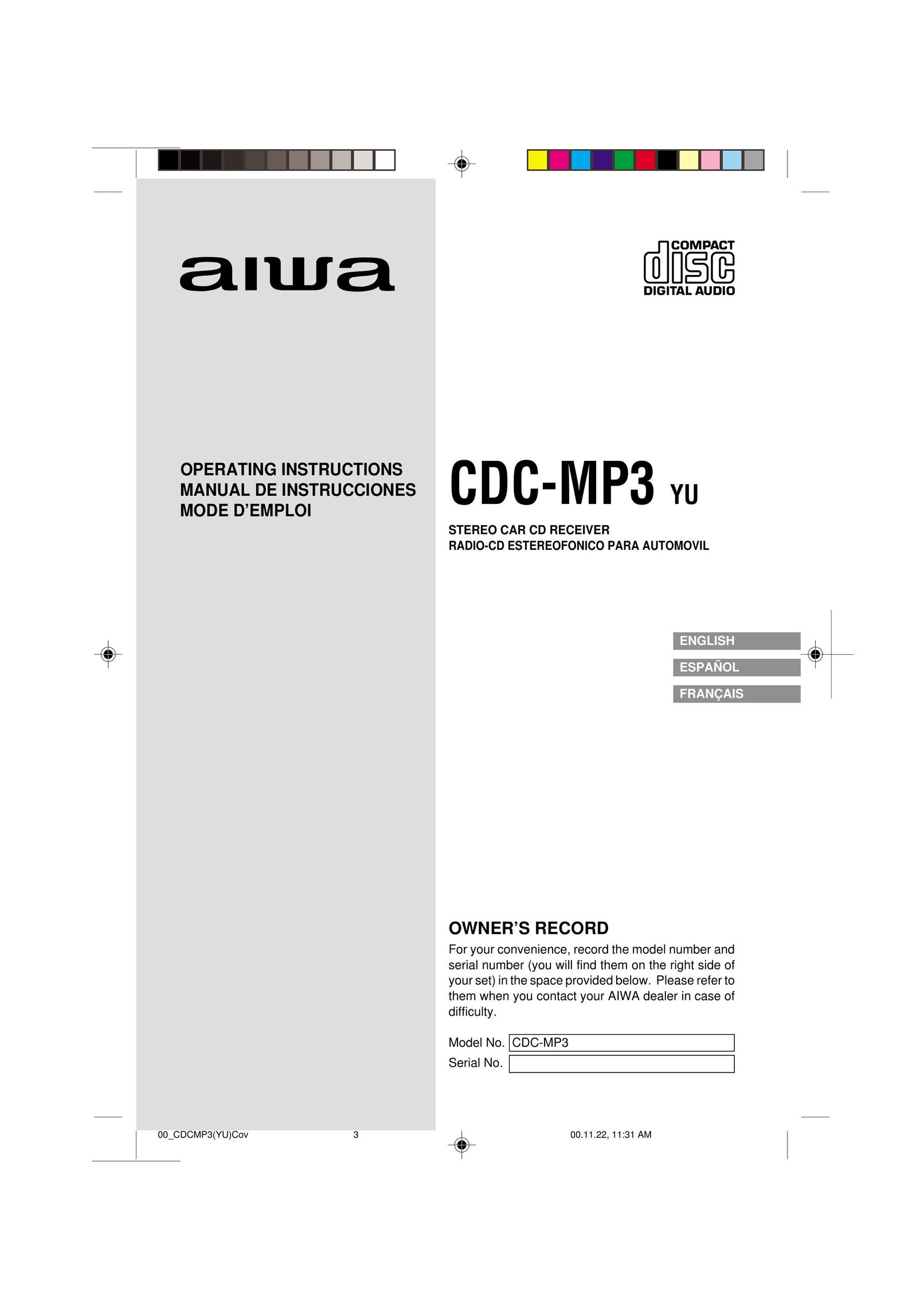 Aiwa CDC-MP3 YU Car Stereo System User Manual