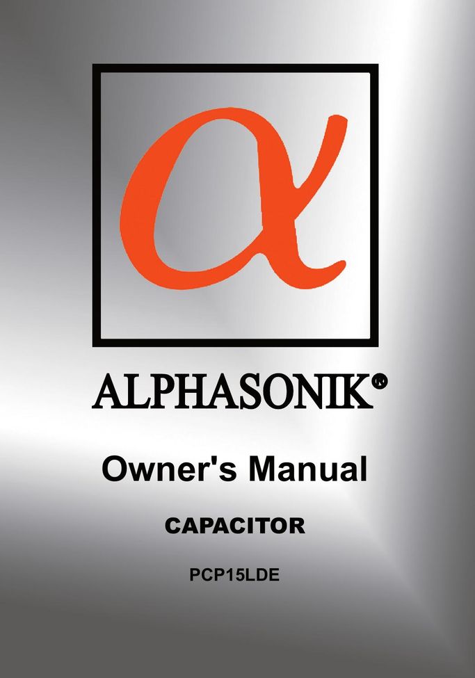 Alphasonik PCP15LDE Car Stereo System User Manual