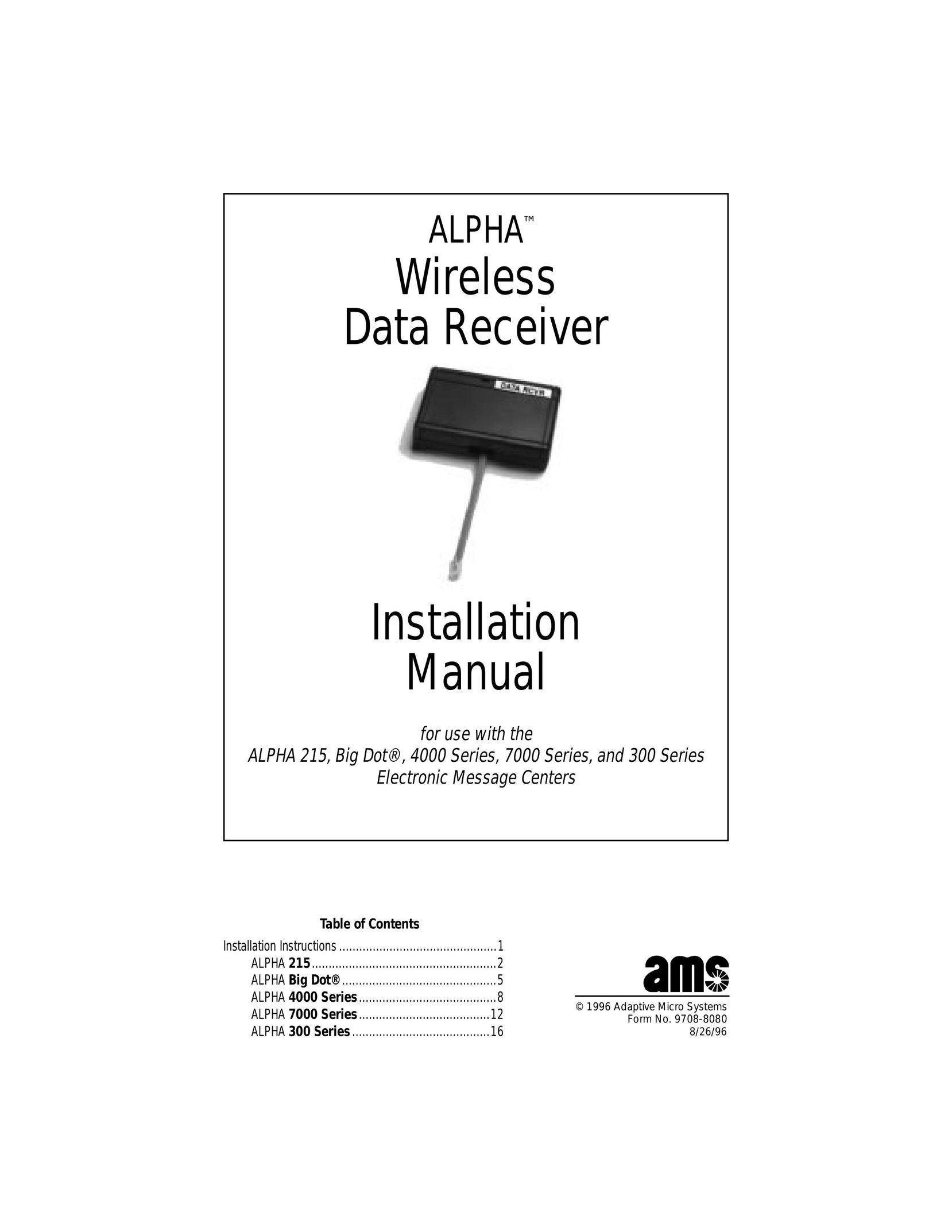 AMS ALPHA 215 Car Stereo System User Manual