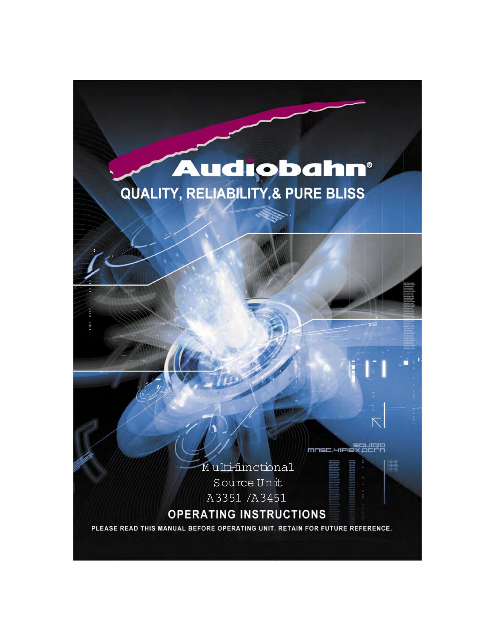 AudioBahn A3451 Car Stereo System User Manual