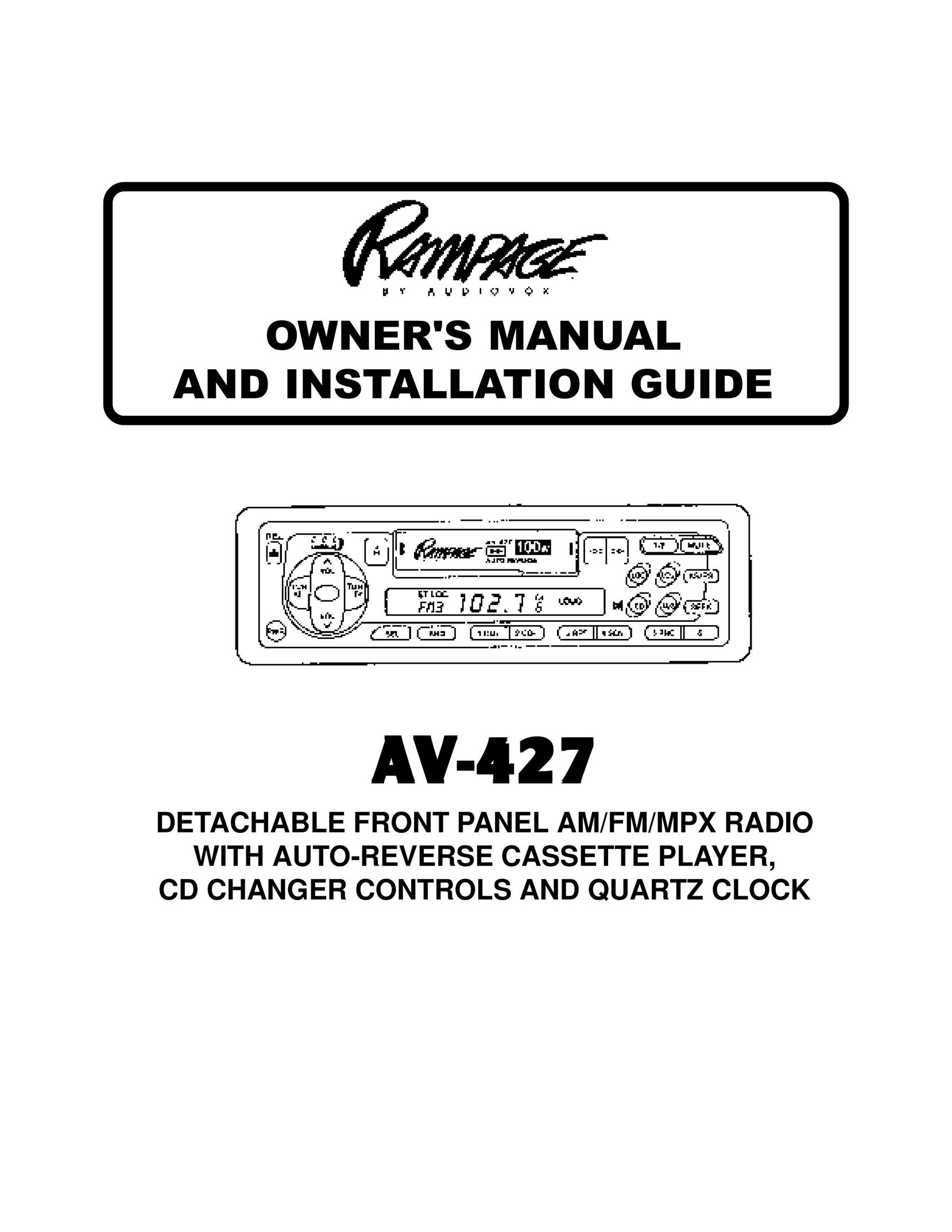 Audiovox AAAAAV-427V-427V-427V-427V-427 Car Stereo System User Manual