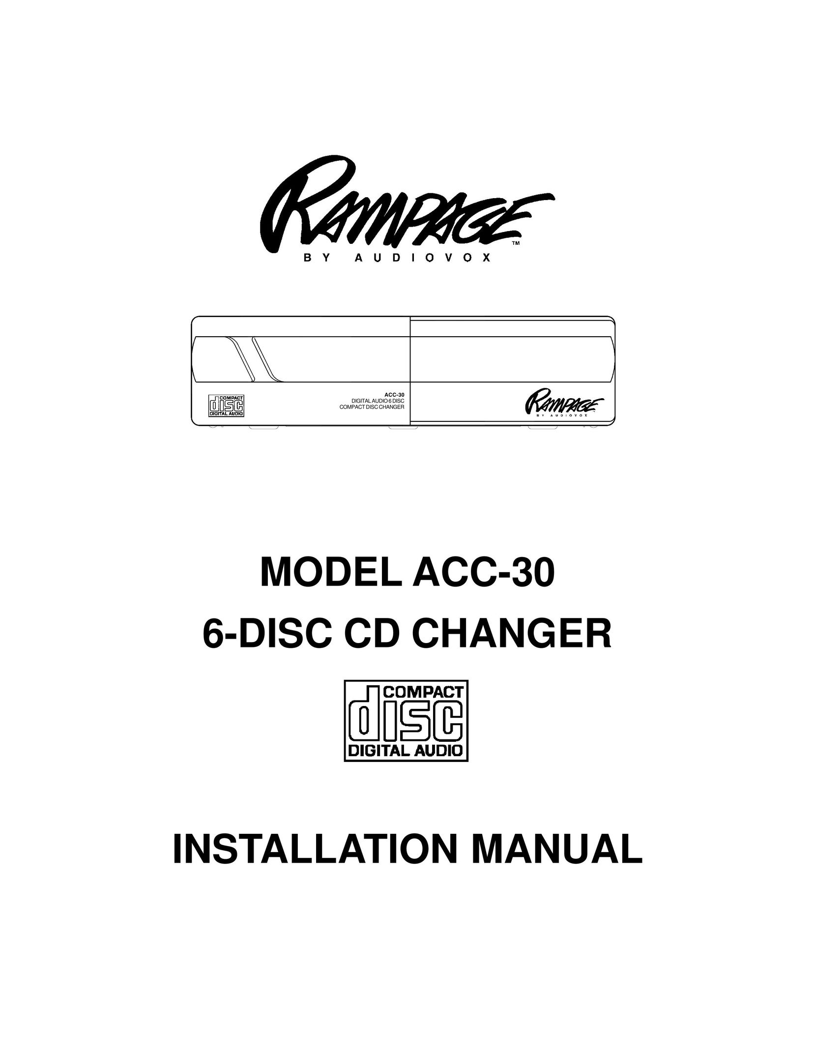 Audiovox ACC-30 Car Stereo System User Manual