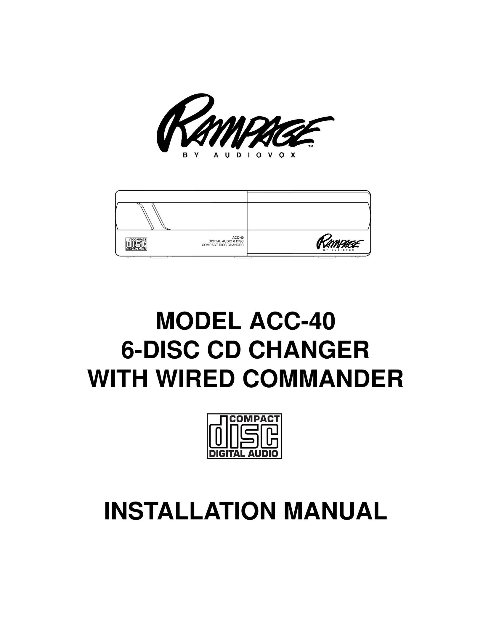 Audiovox ACC40 Car Stereo System User Manual