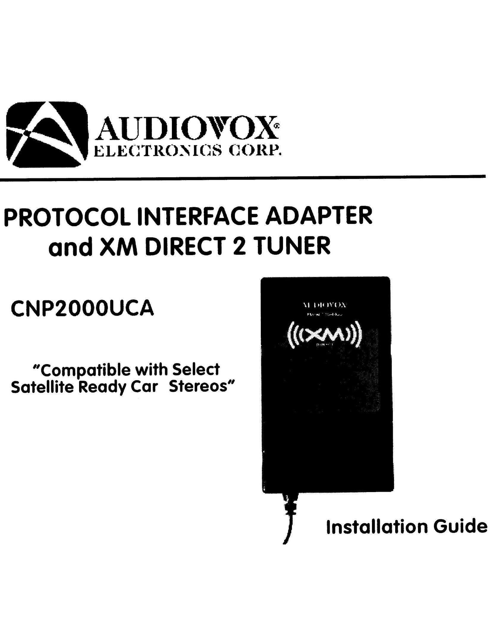 Audiovox CNP2000UCA Car Stereo System User Manual