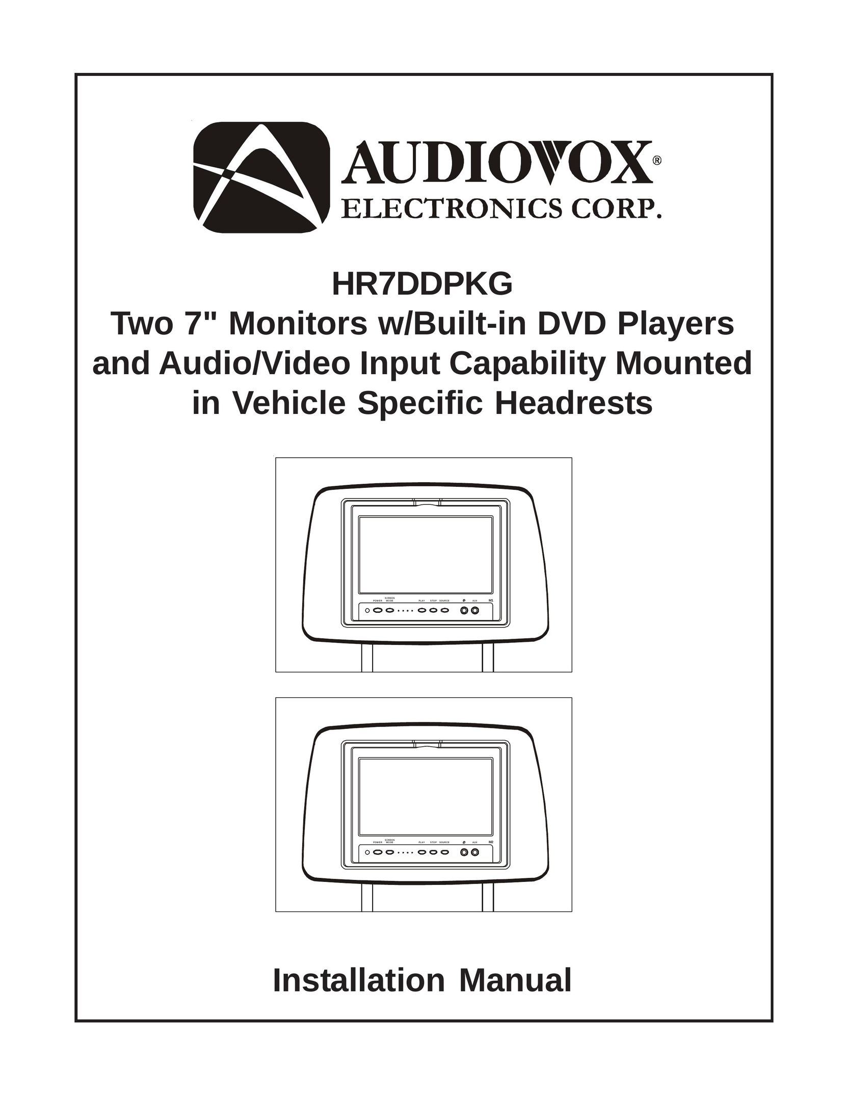 Audiovox HR7DDPKG Car Stereo System User Manual