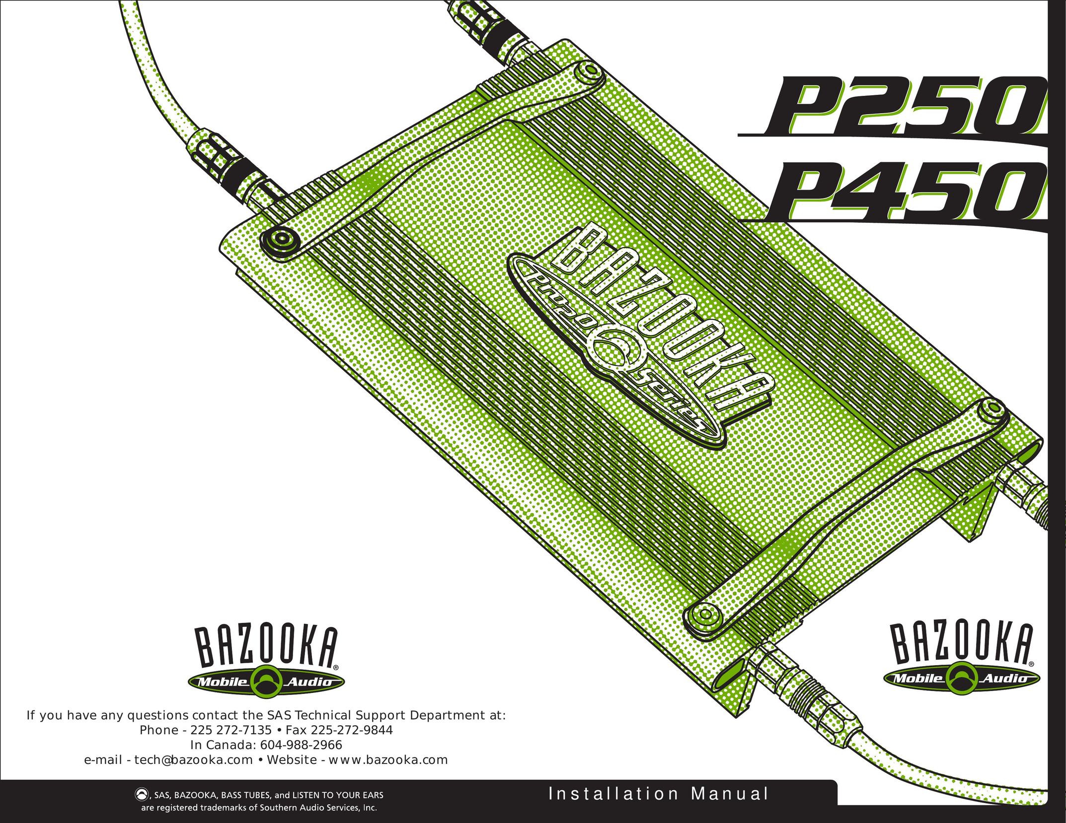 Bazooka P250 Car Stereo System User Manual