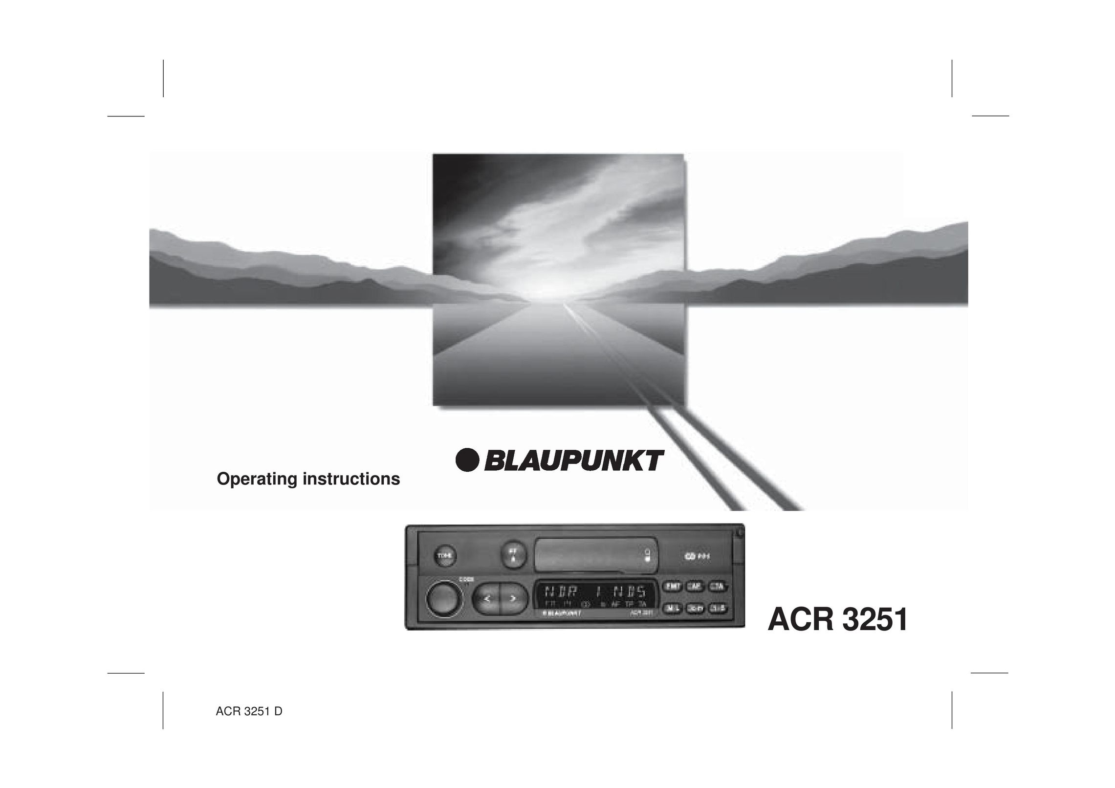 Blaupunkt ACR 3251 Car Stereo System User Manual
