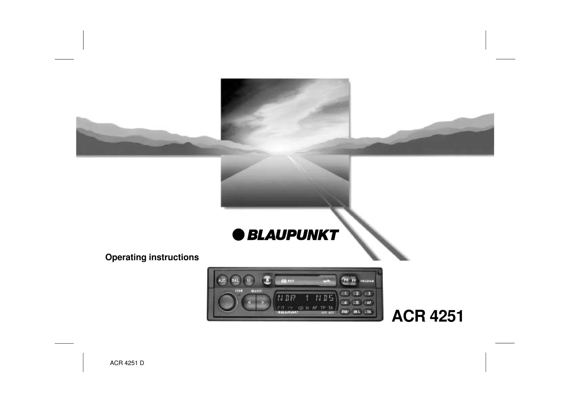 Blaupunkt ACR 4251 Car Stereo System User Manual