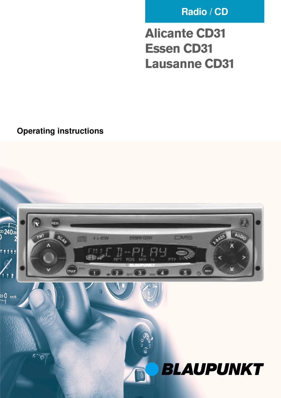 Blaupunkt Alicante CD31 Car Stereo System User Manual