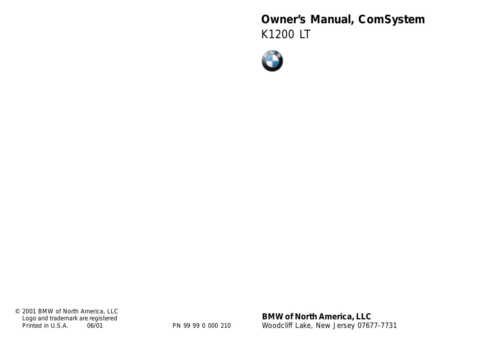 BMW K1200 LT Car Stereo System User Manual