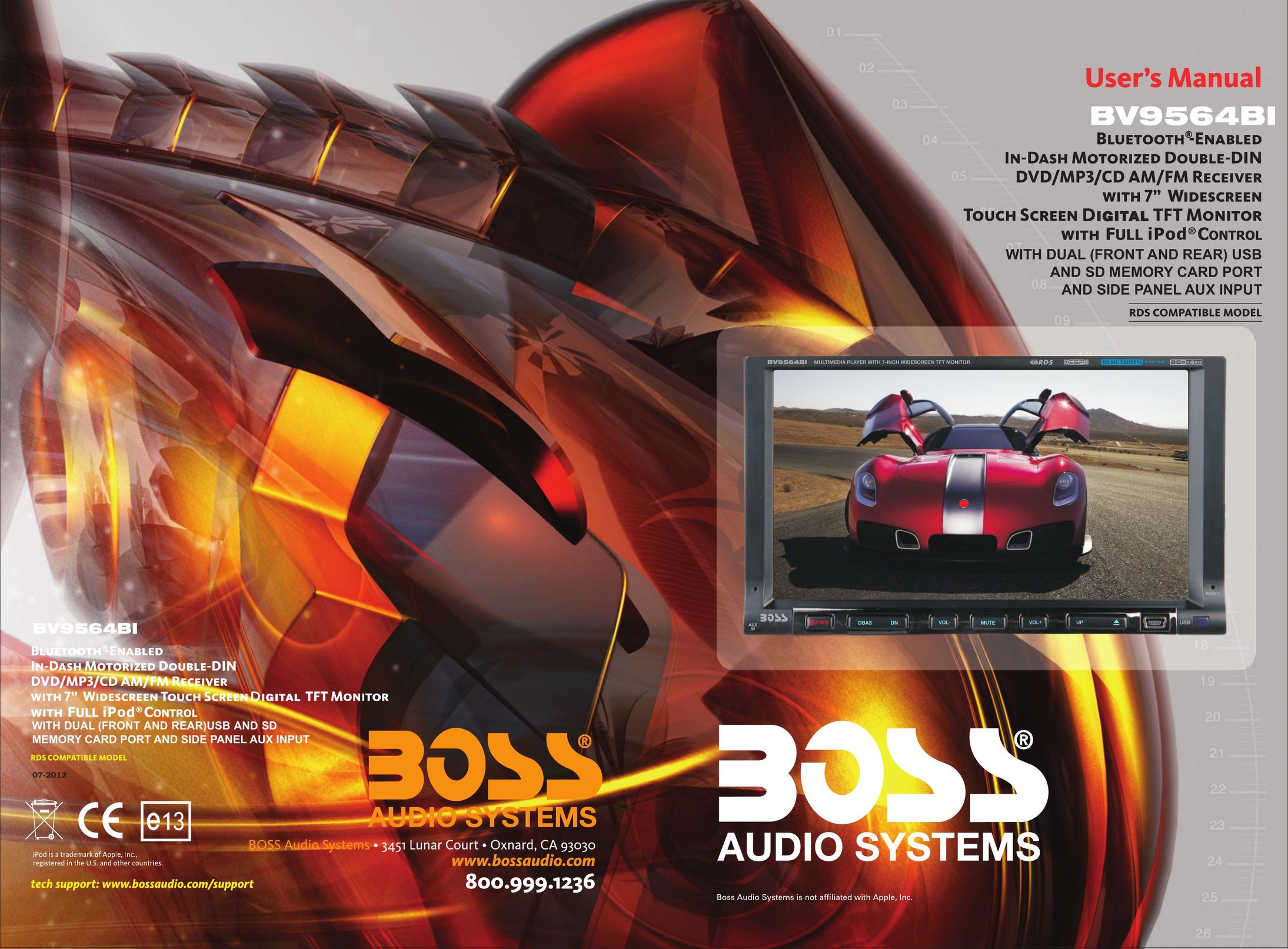 Boss Audio Systems BV9564BI Car Stereo System User Manual