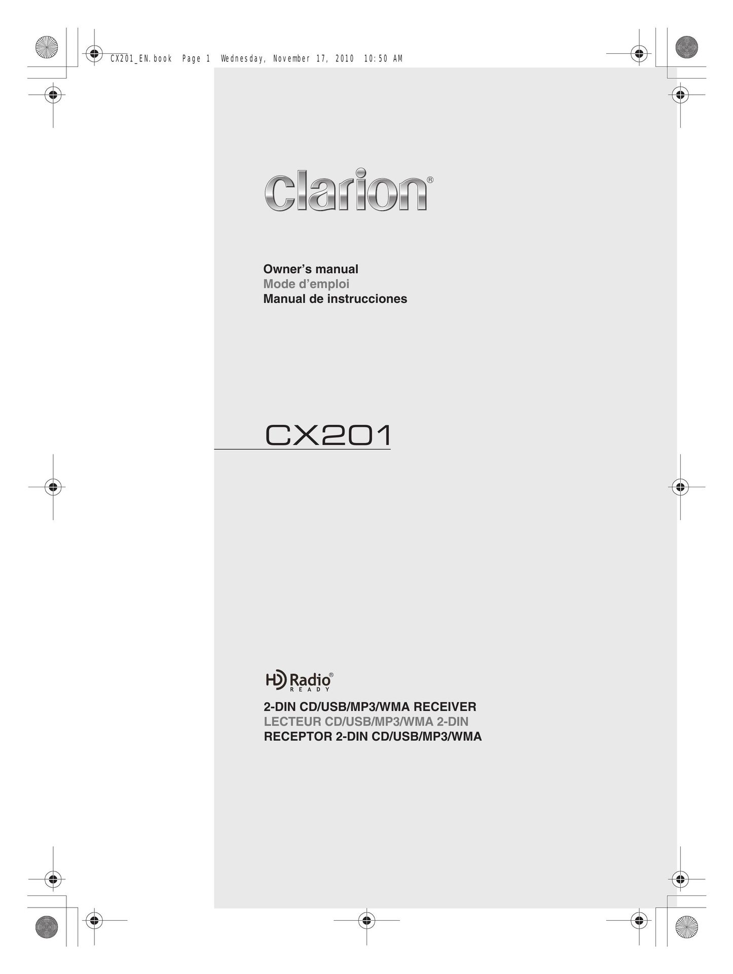 Clarion CX201 Car Stereo System User Manual