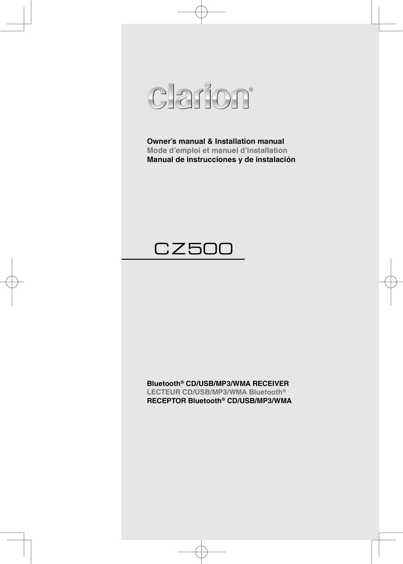 Clarion CZ500 Car Stereo System User Manual