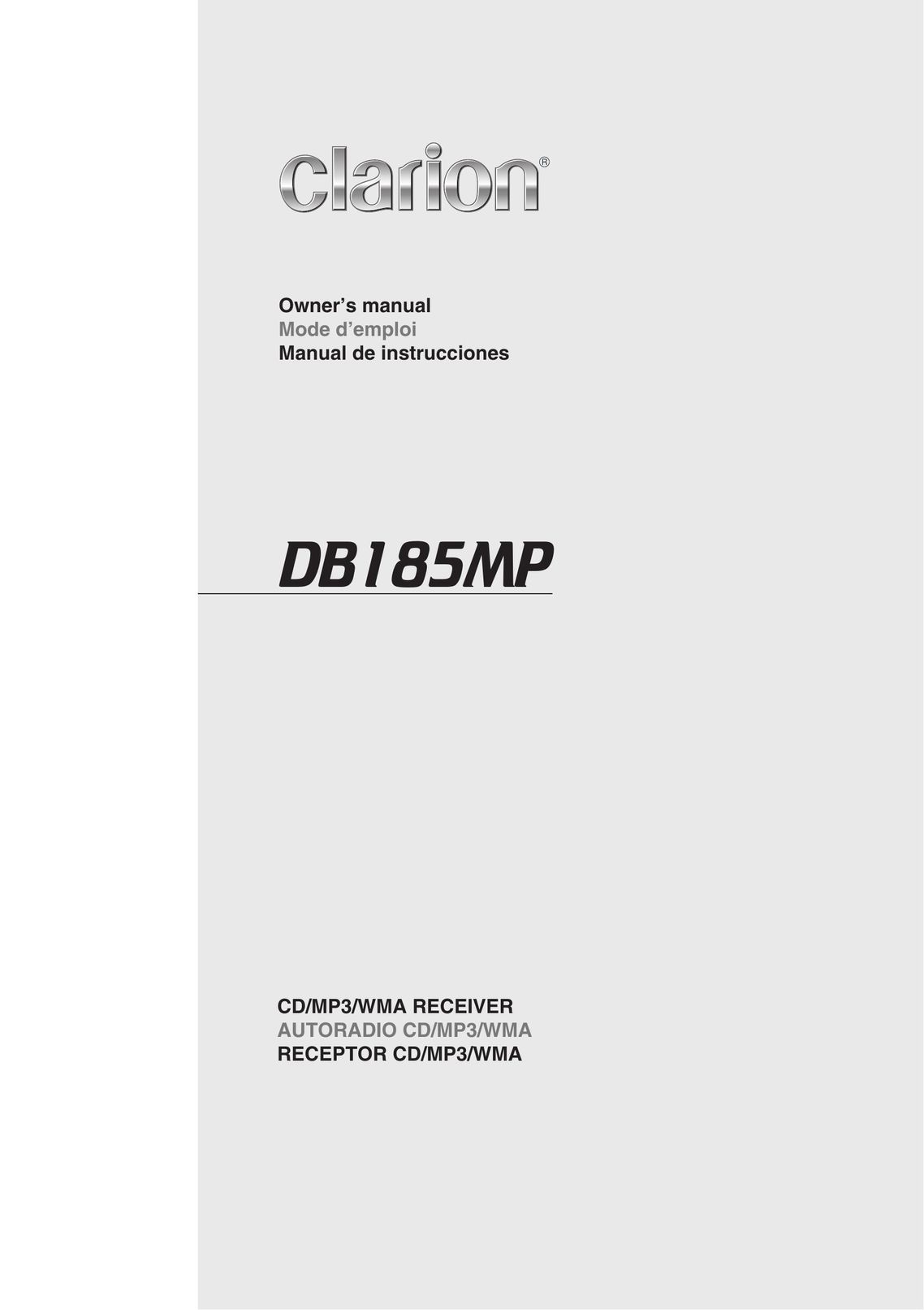 Clarion DB185MP Car Stereo System User Manual