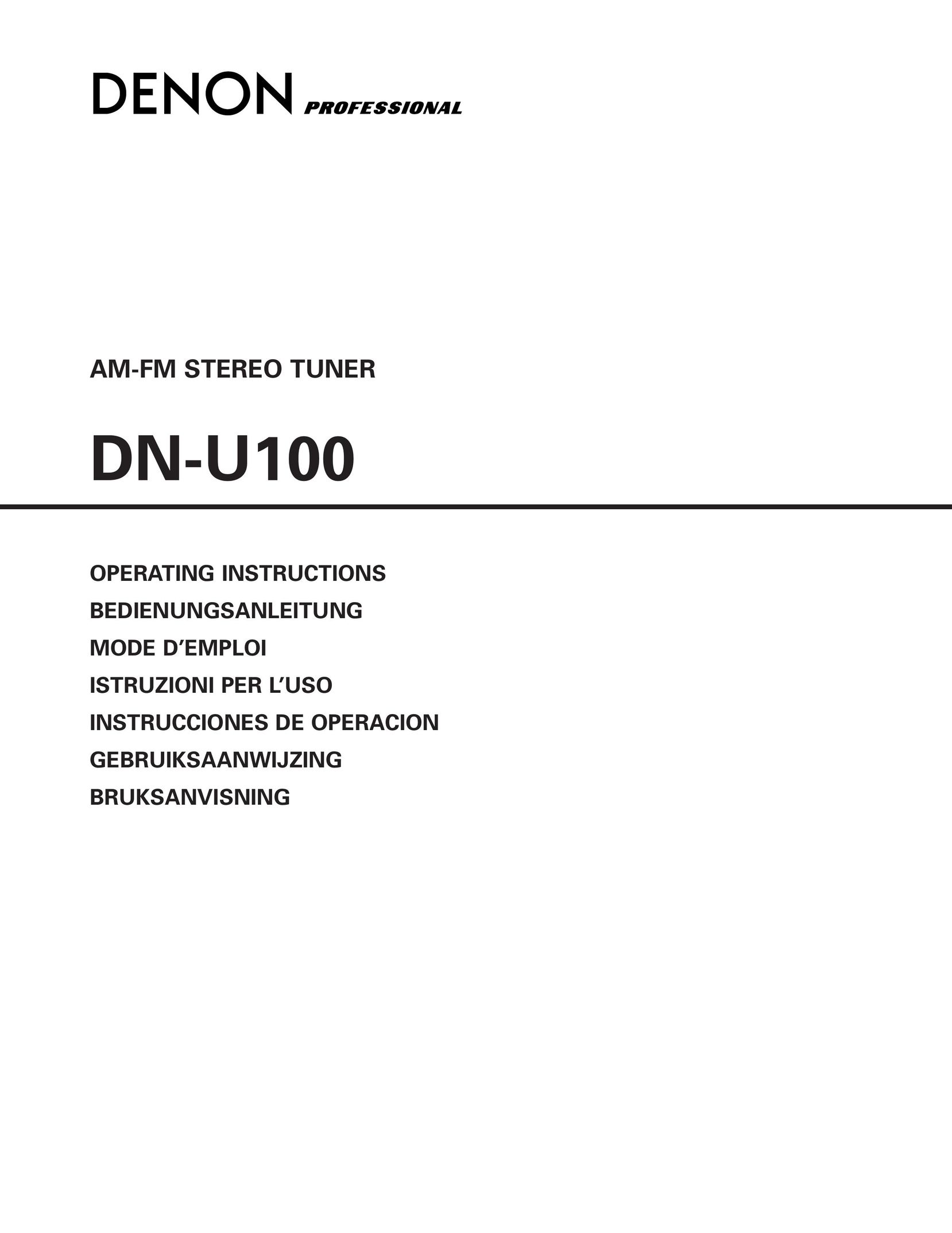 Denon DN-U100 Car Stereo System User Manual