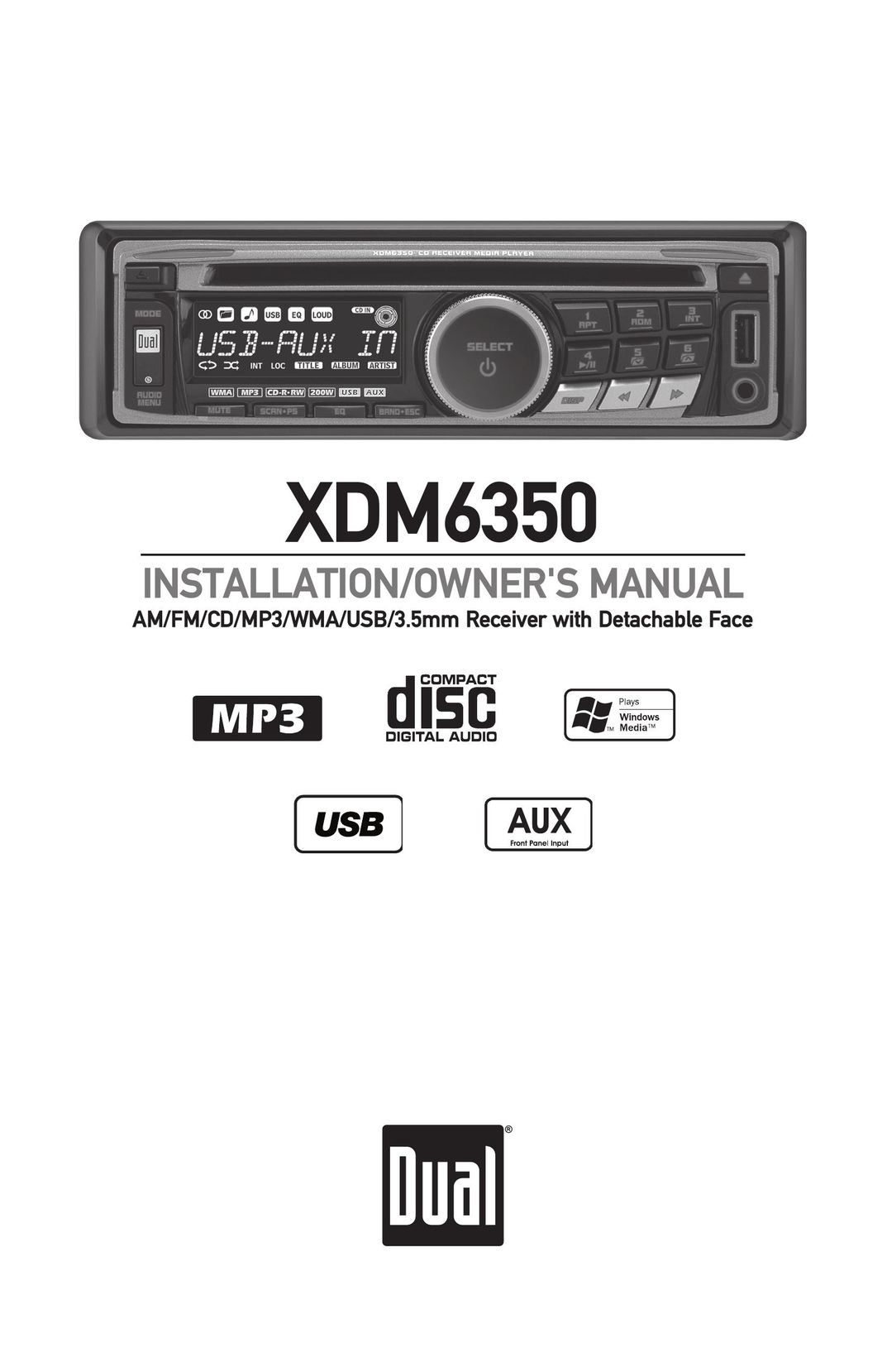 Dual XDM6350 Car Stereo System User Manual
