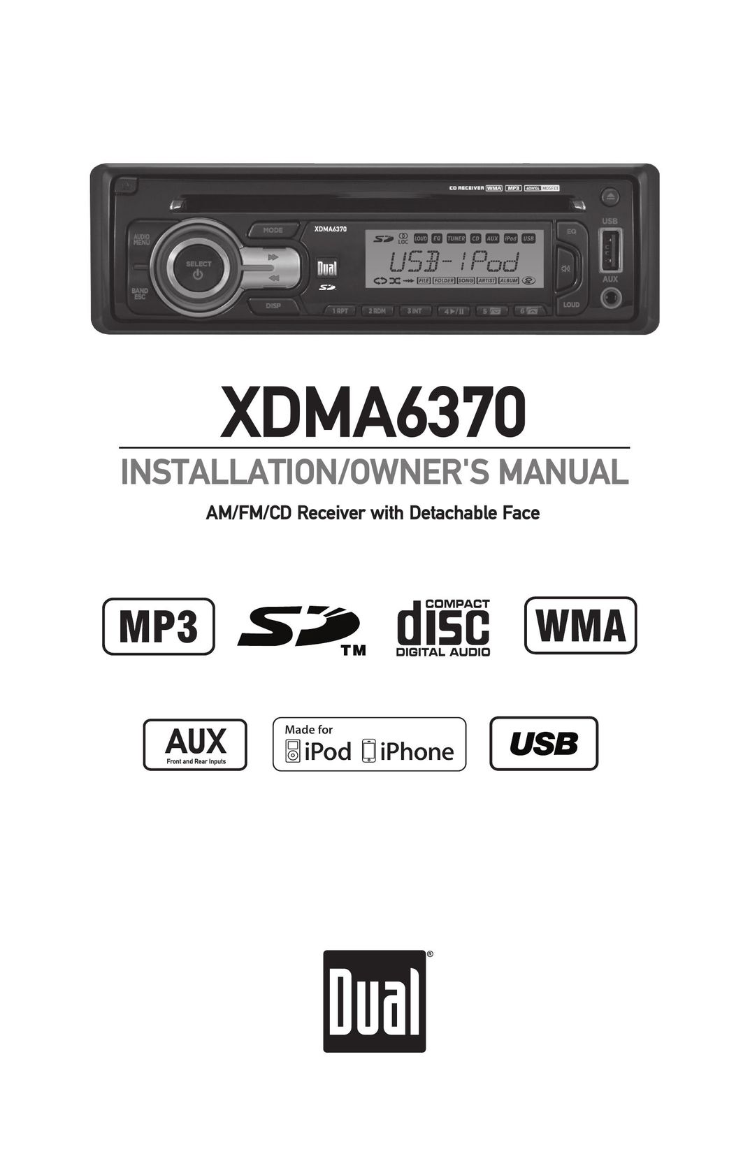 Dual XDMA6370 Car Stereo System User Manual