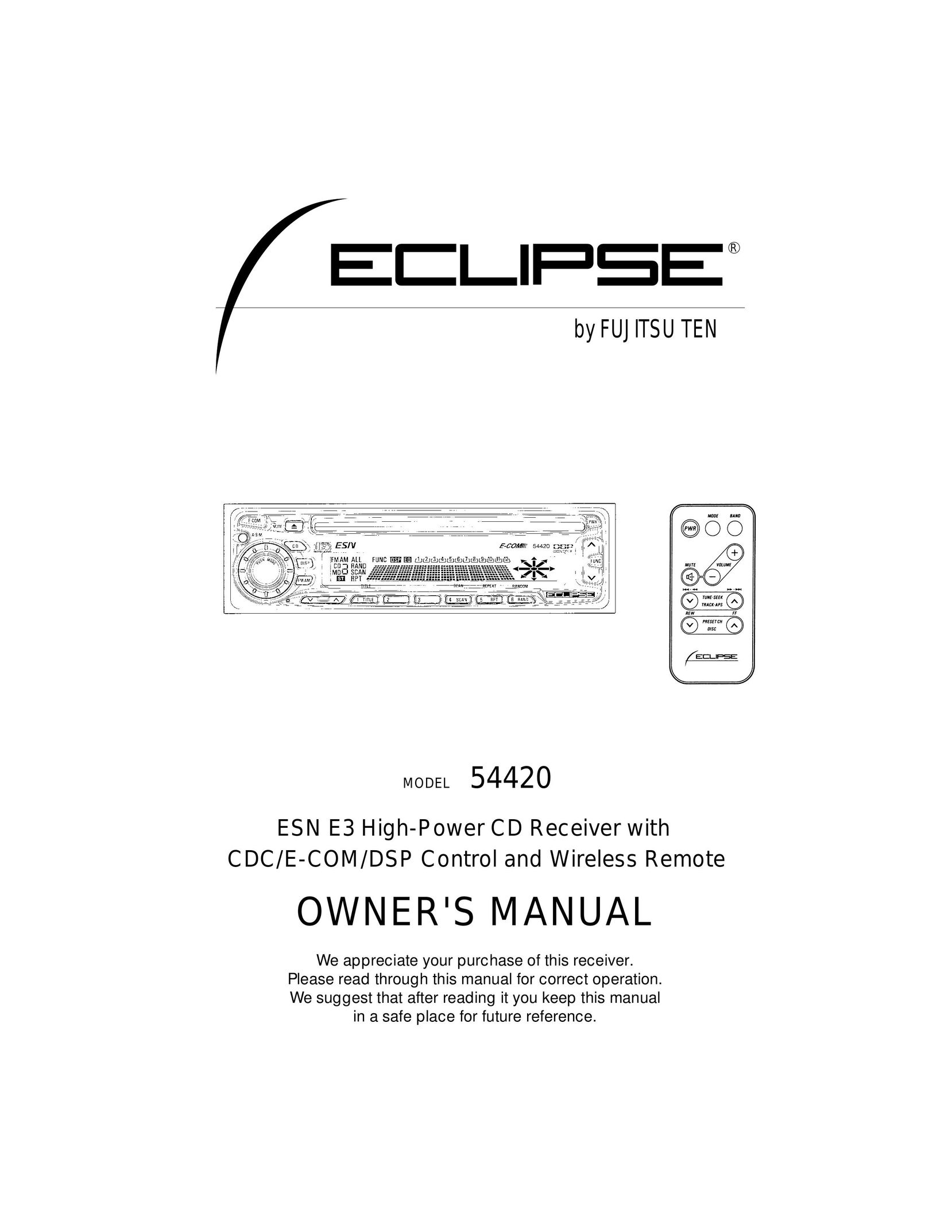 Eclipse - Fujitsu Ten 54420 Car Stereo System User Manual