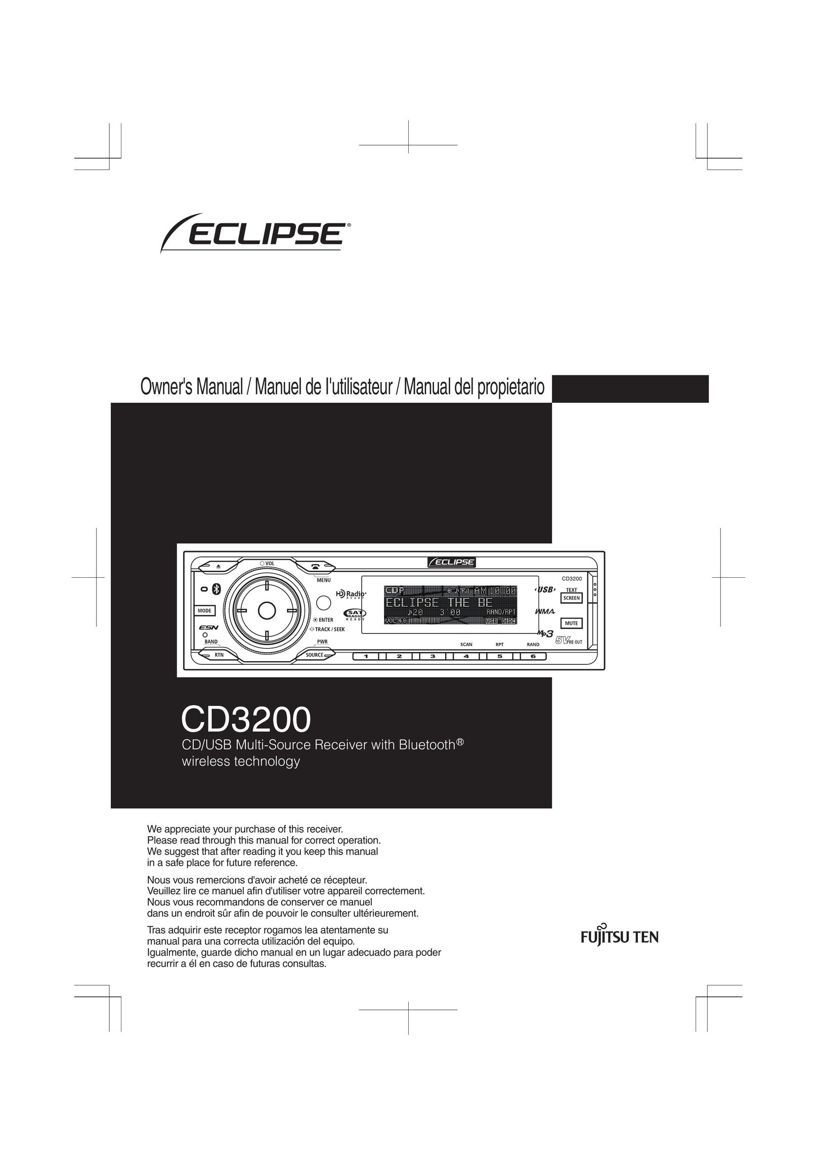 Eclipse - Fujitsu Ten CD3200 Car Stereo System User Manual