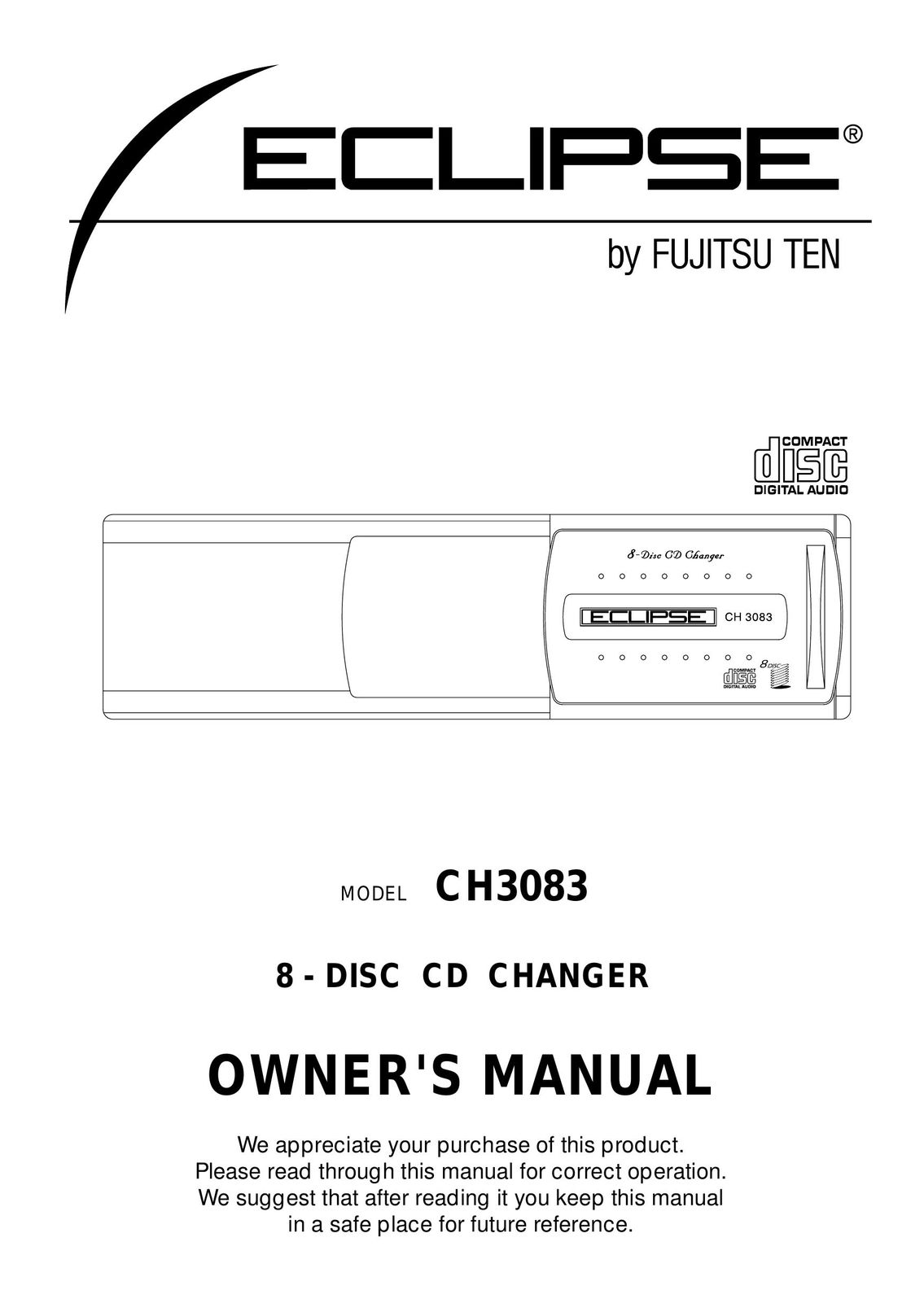 Eclipse - Fujitsu Ten CH3083 Car Stereo System User Manual