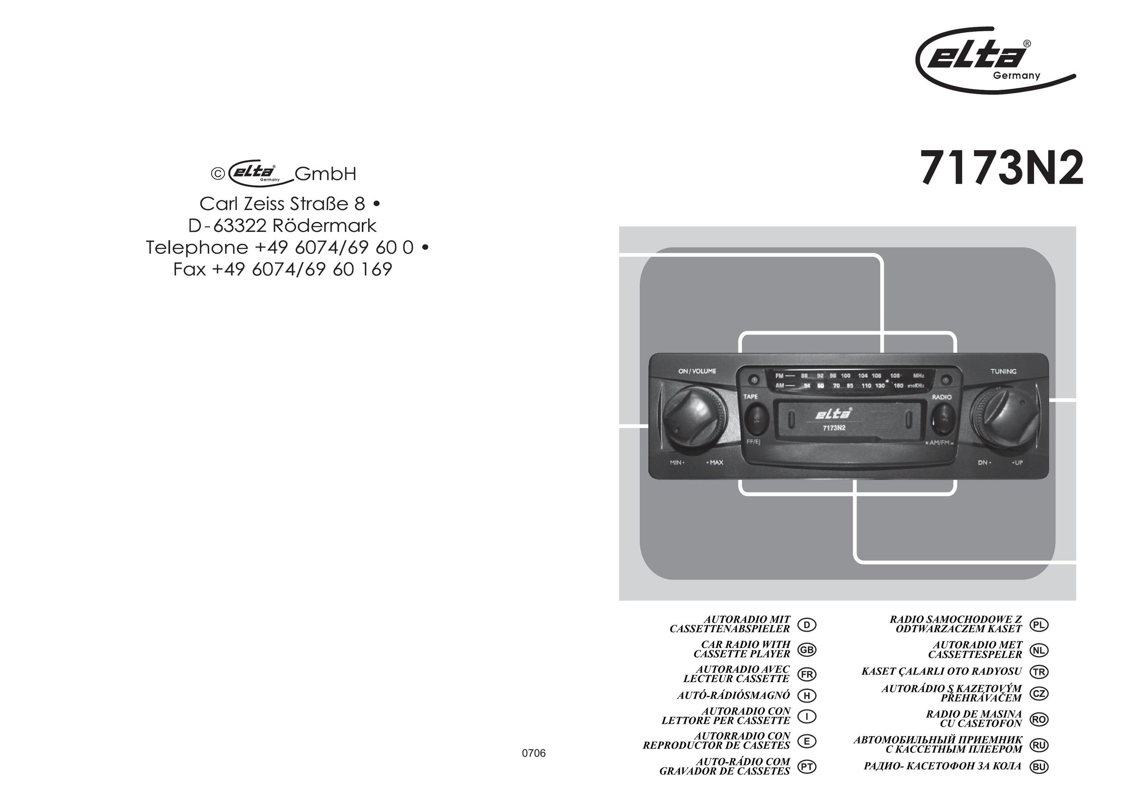 Elta 7173N2 Car Stereo System User Manual