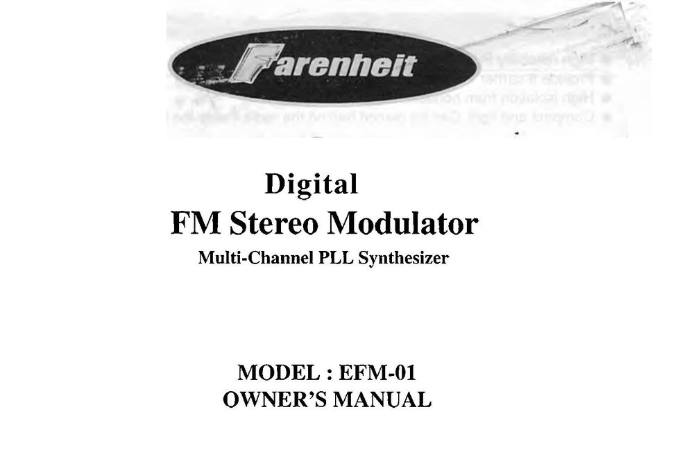 Farenheit Technologies EFM-01 Car Stereo System User Manual