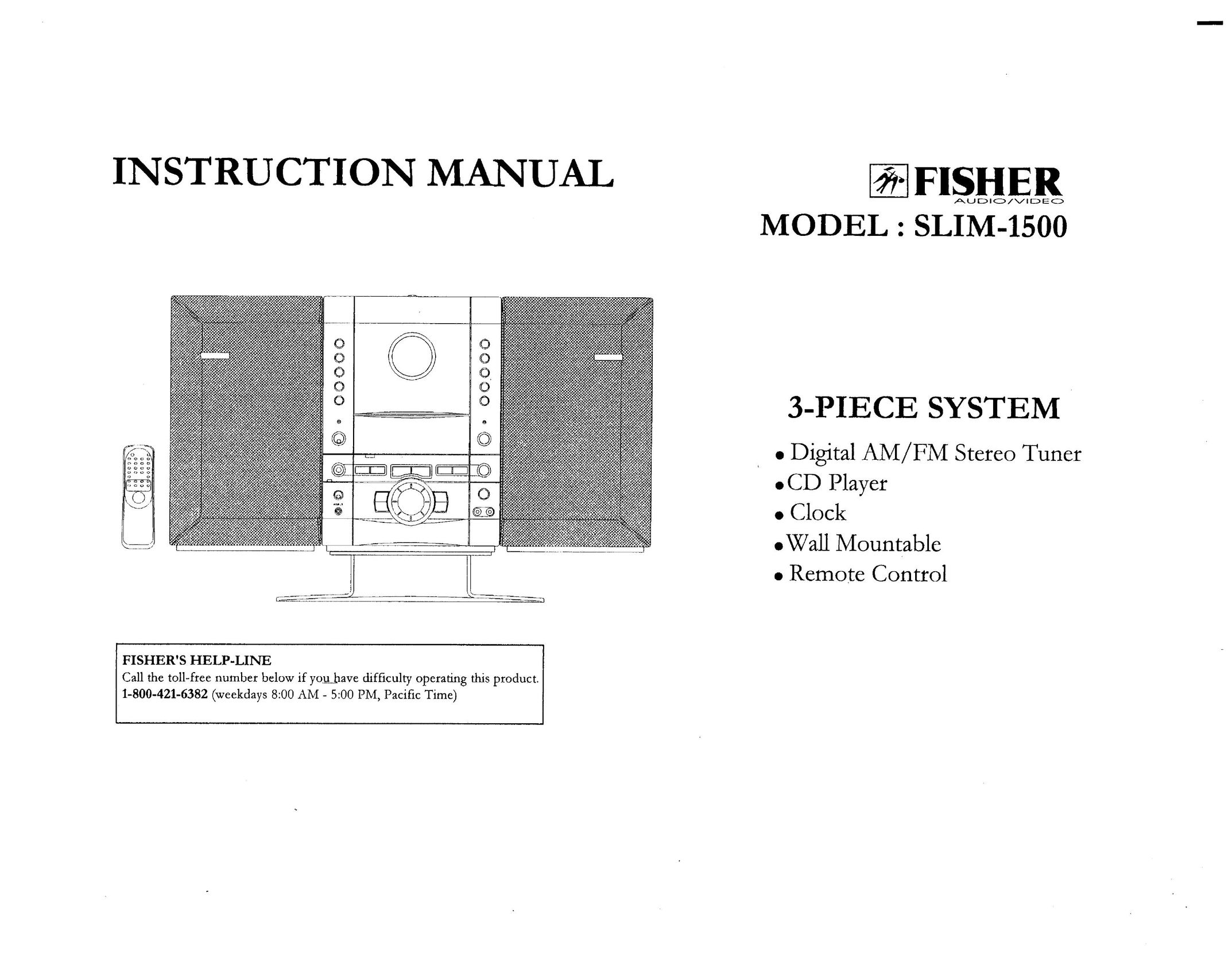 Fisher SLIM-1500 Car Stereo System User Manual