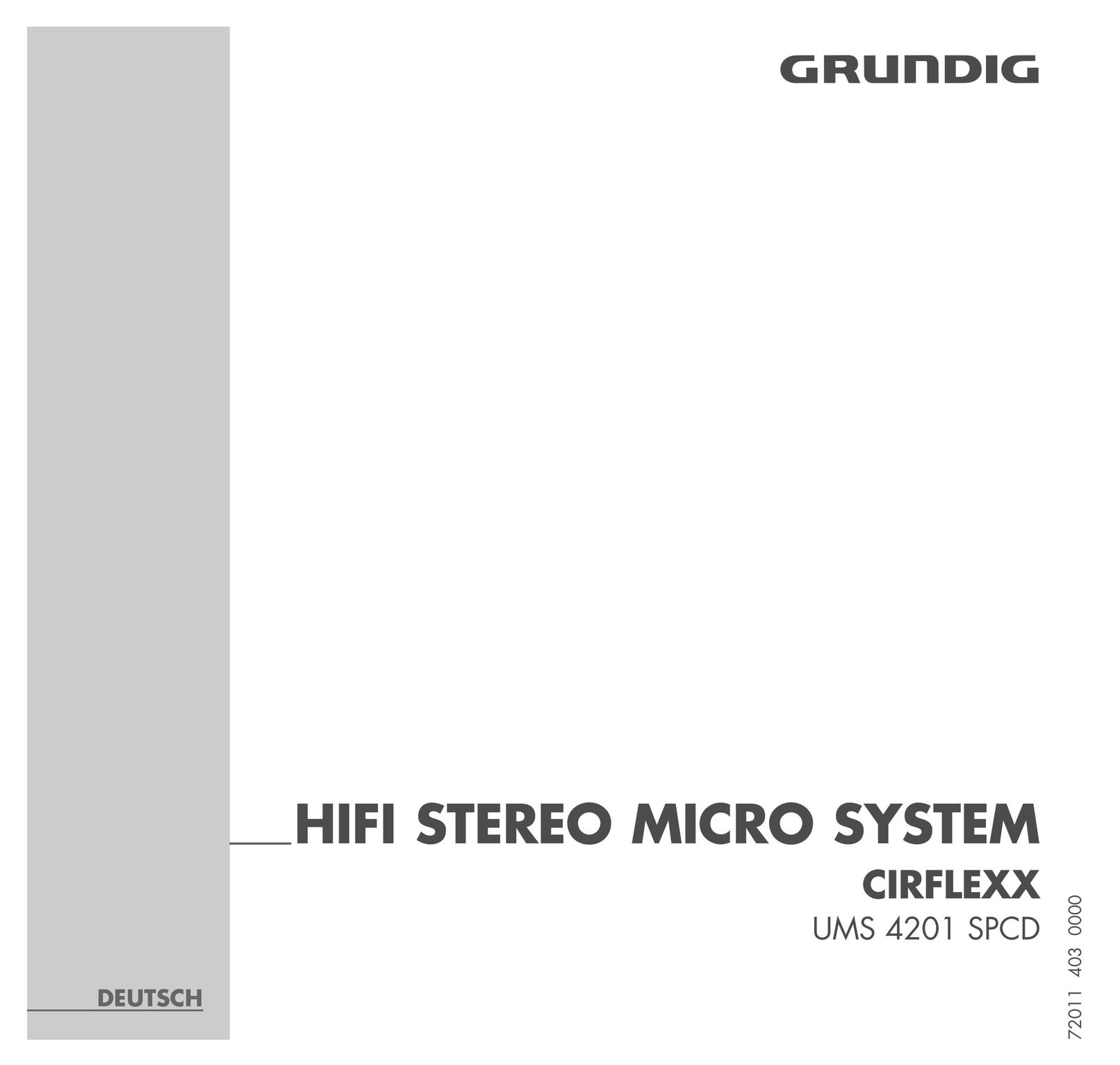 Grundig UMS 4201 SPCD Car Stereo System User Manual