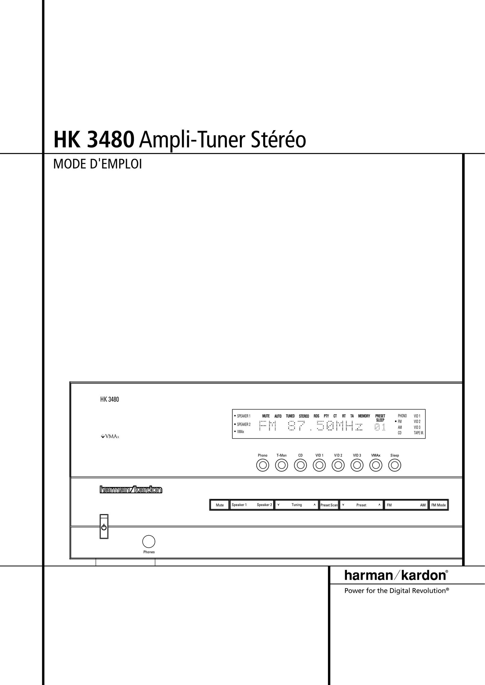 Harman-Kardon HK 3480 Car Stereo System User Manual
