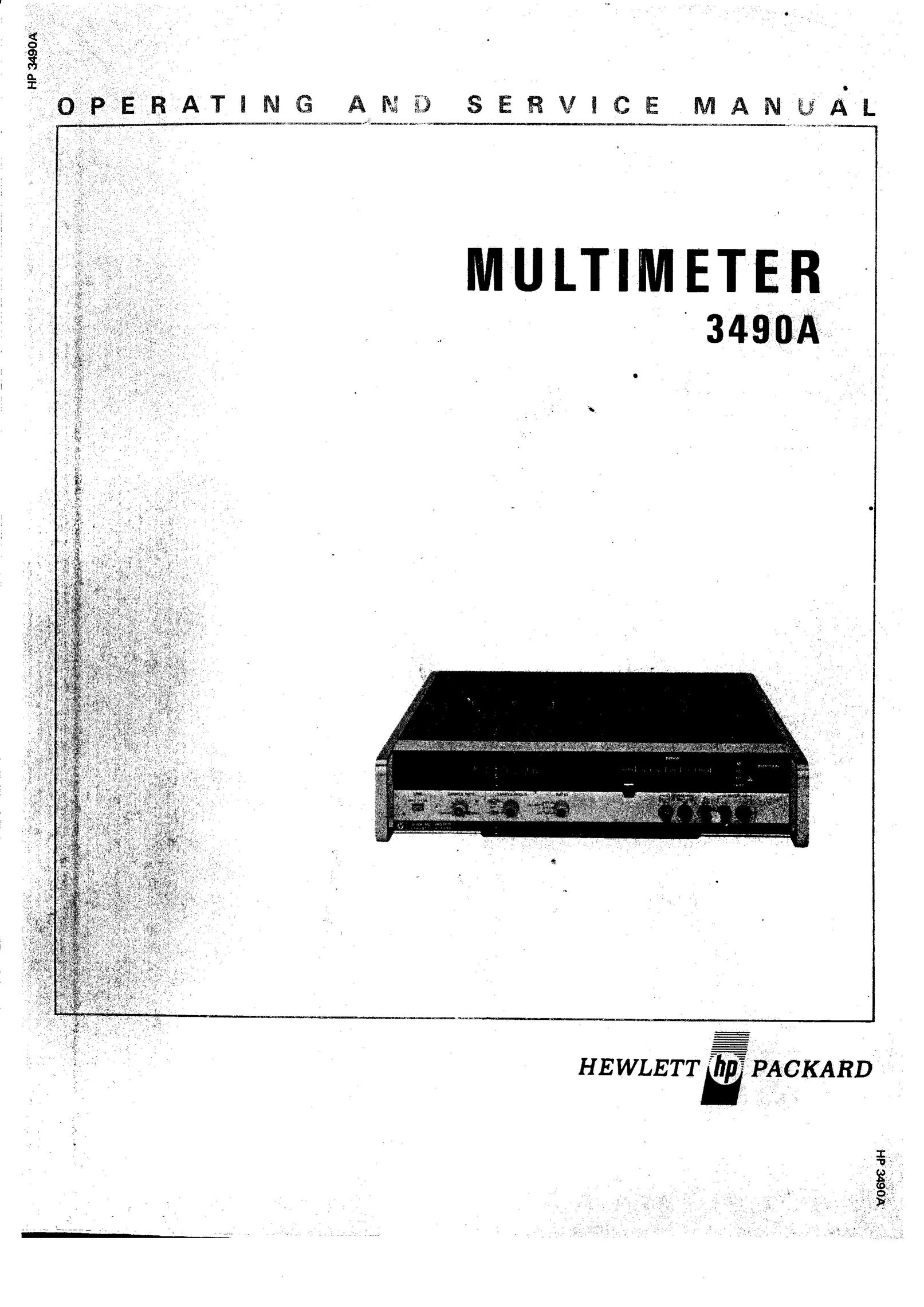 HP (Hewlett-Packard) 3490A Car Stereo System User Manual
