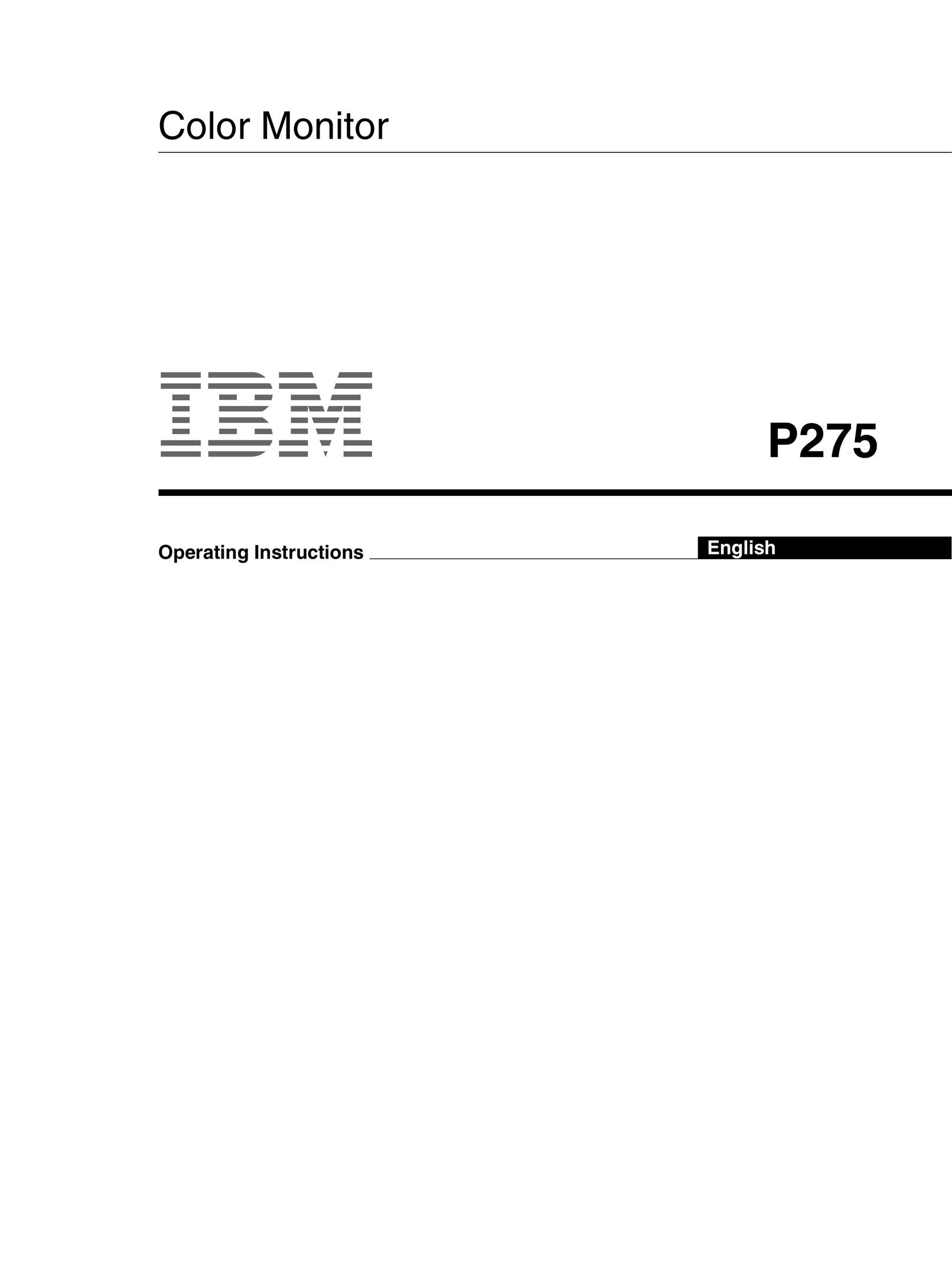 IBM P275 Car Stereo System User Manual