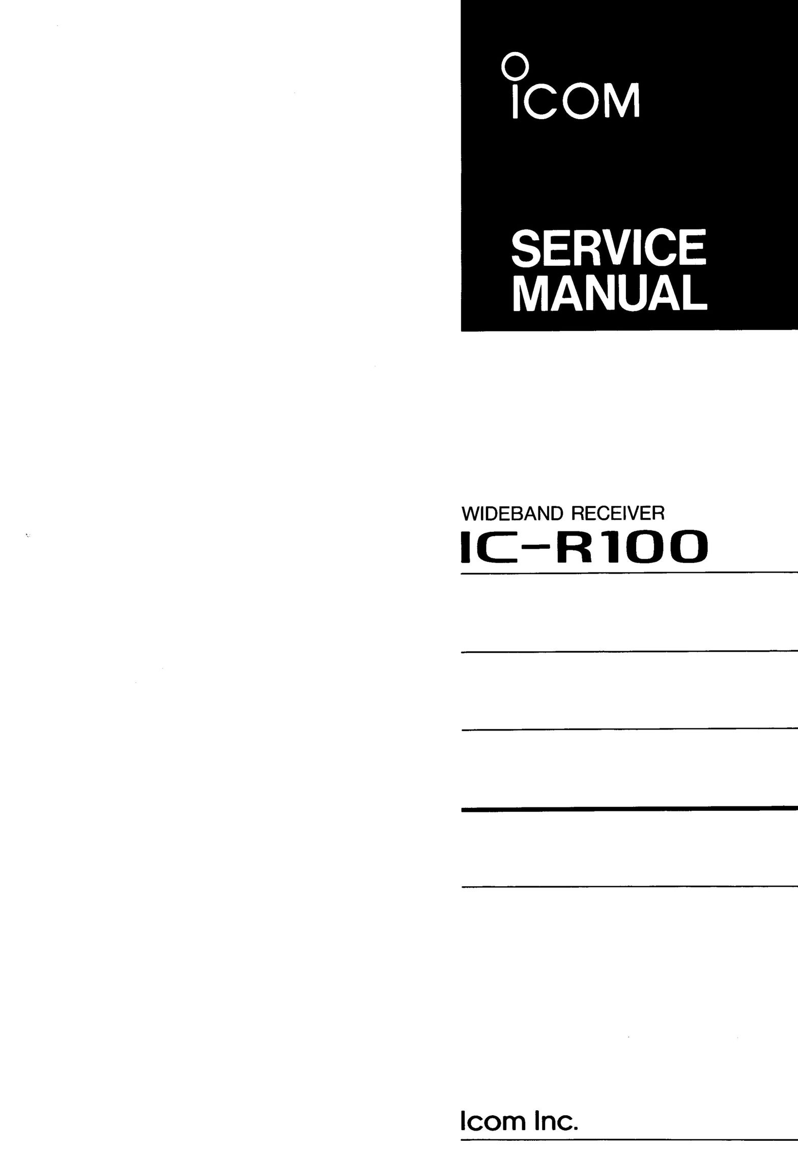 Icom IC-R100 Car Stereo System User Manual
