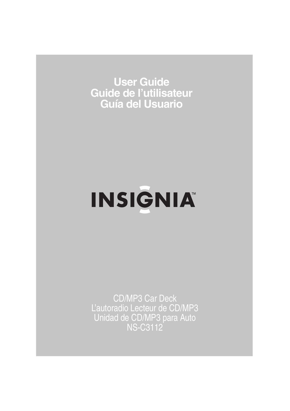 Insignia NS-C3112 Car Stereo System User Manual