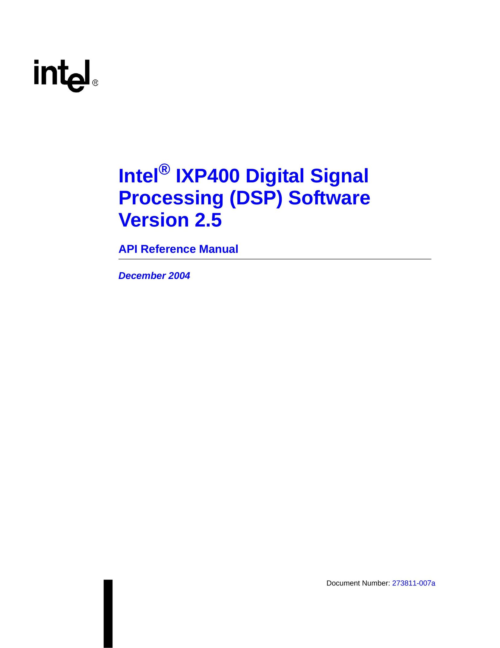 Intel IXP400 Car Stereo System User Manual
