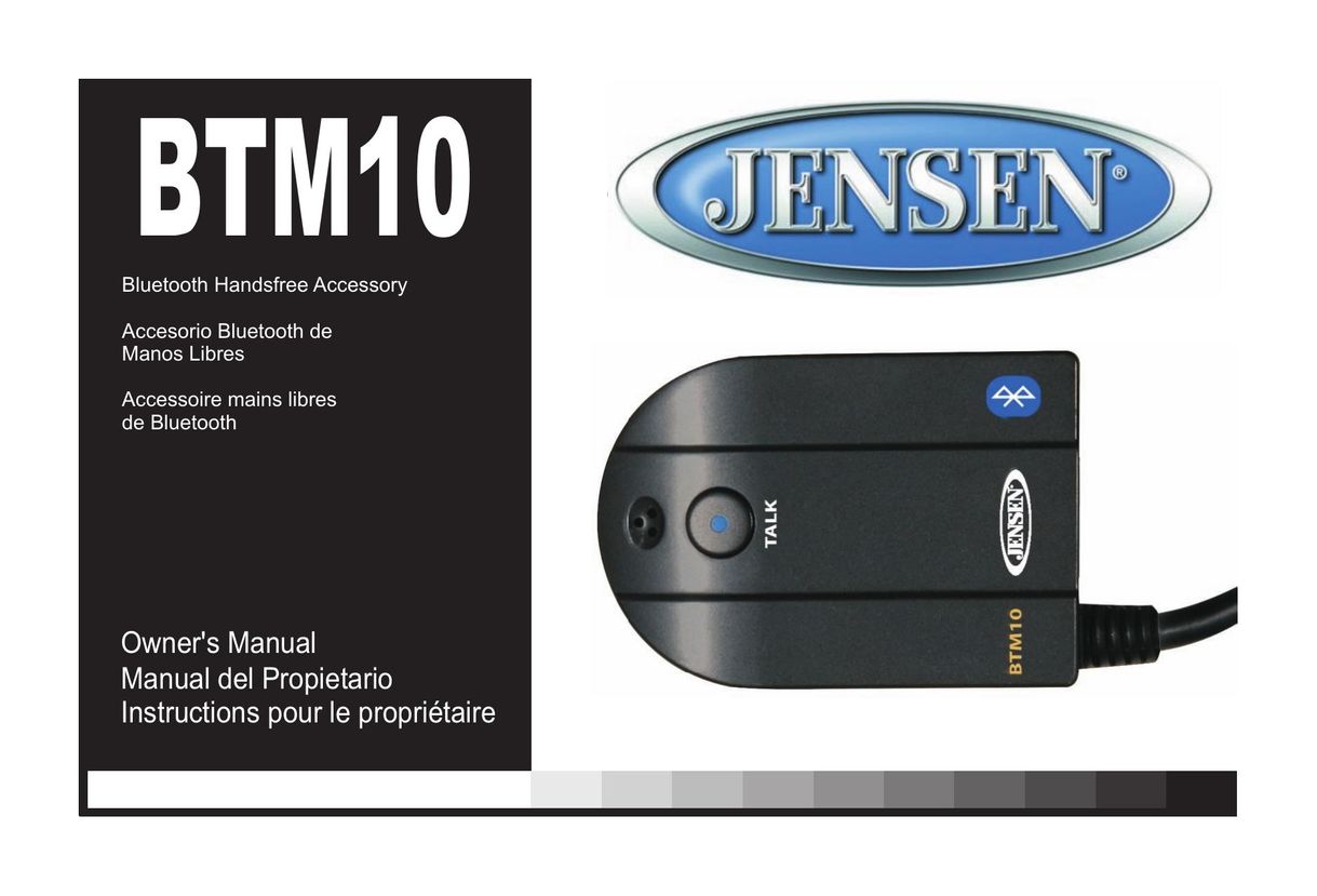 Jensen BTM10 Car Stereo System User Manual