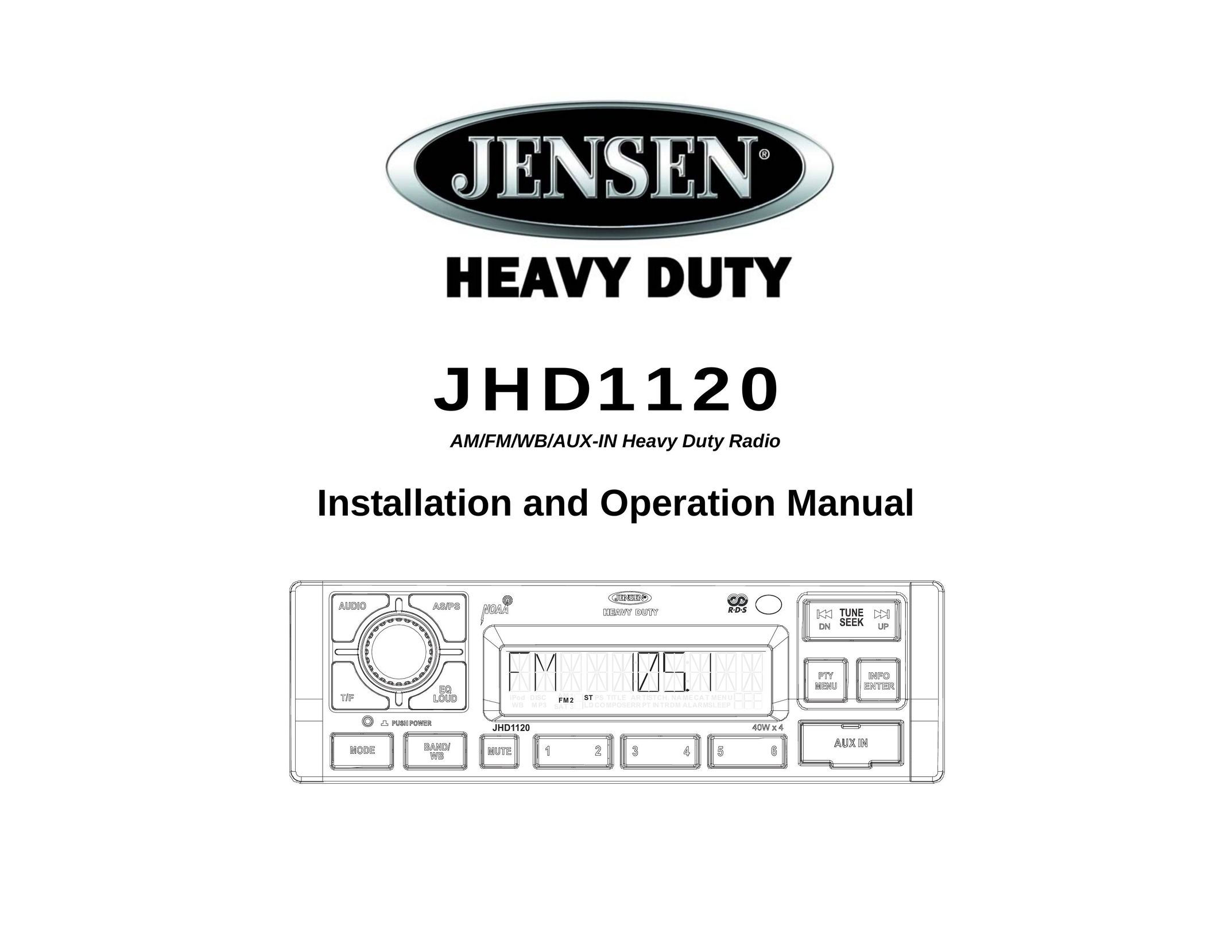 Jensen JHD1120 Car Stereo System User Manual