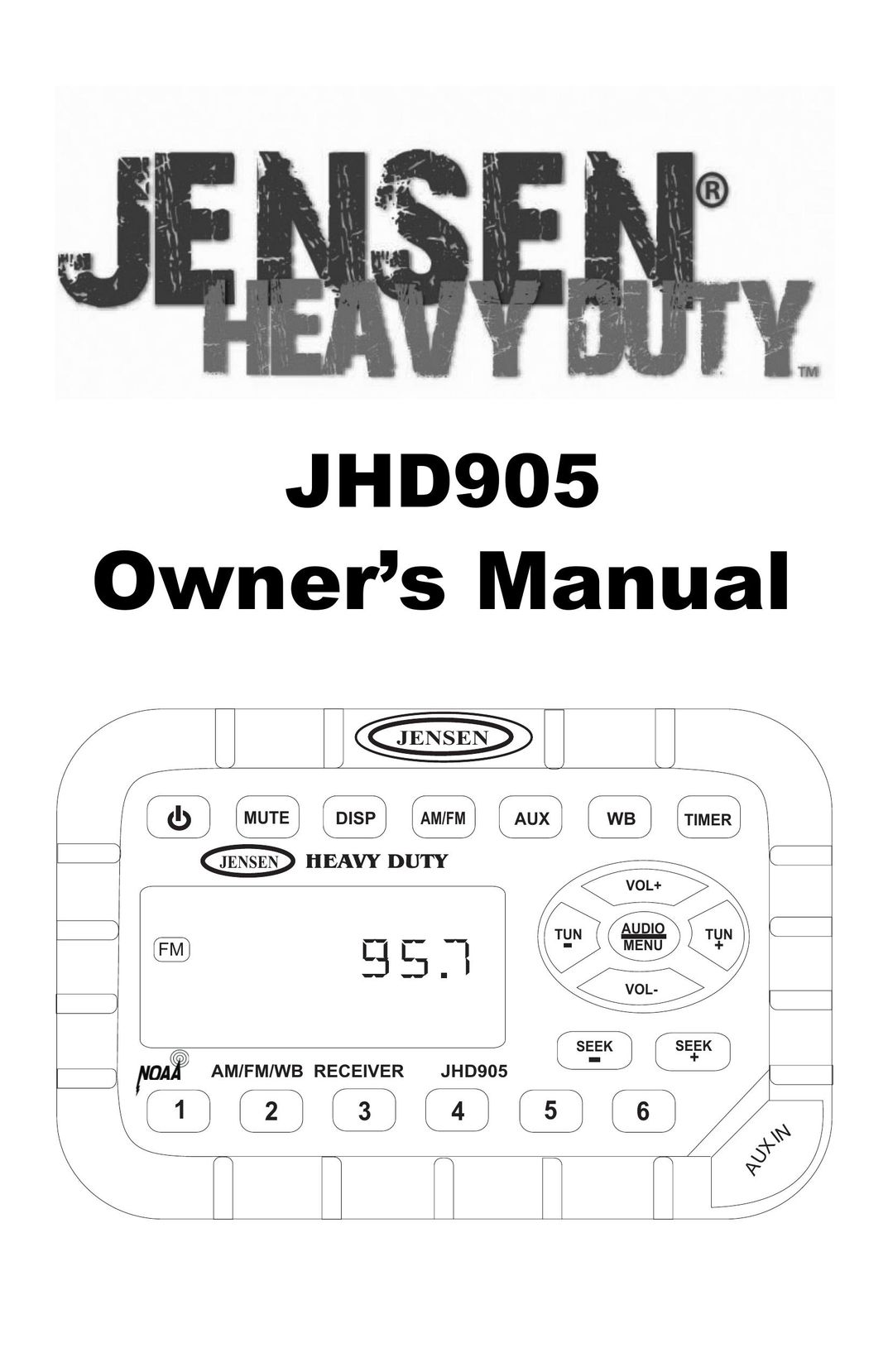 Jensen JHD905 Car Stereo System User Manual