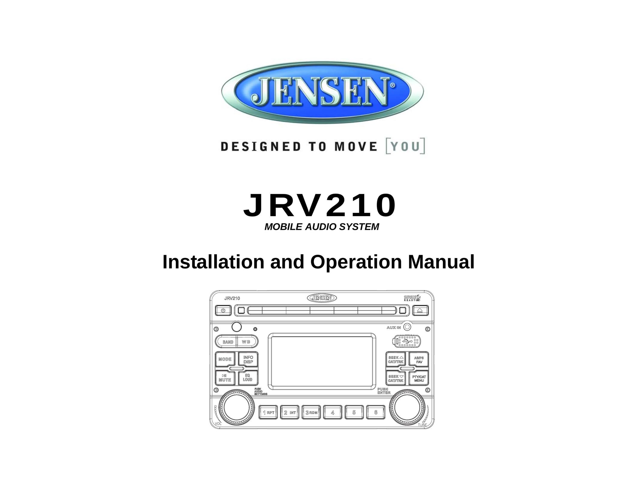 Jensen JRV210 Car Stereo System User Manual