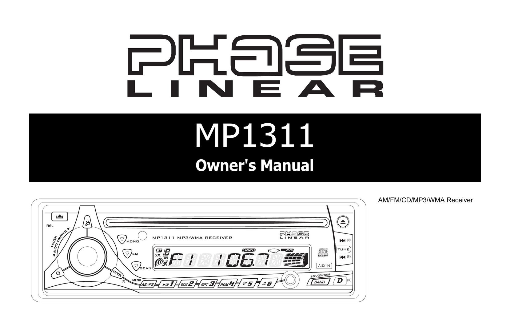Jensen MP1311 Car Stereo System User Manual