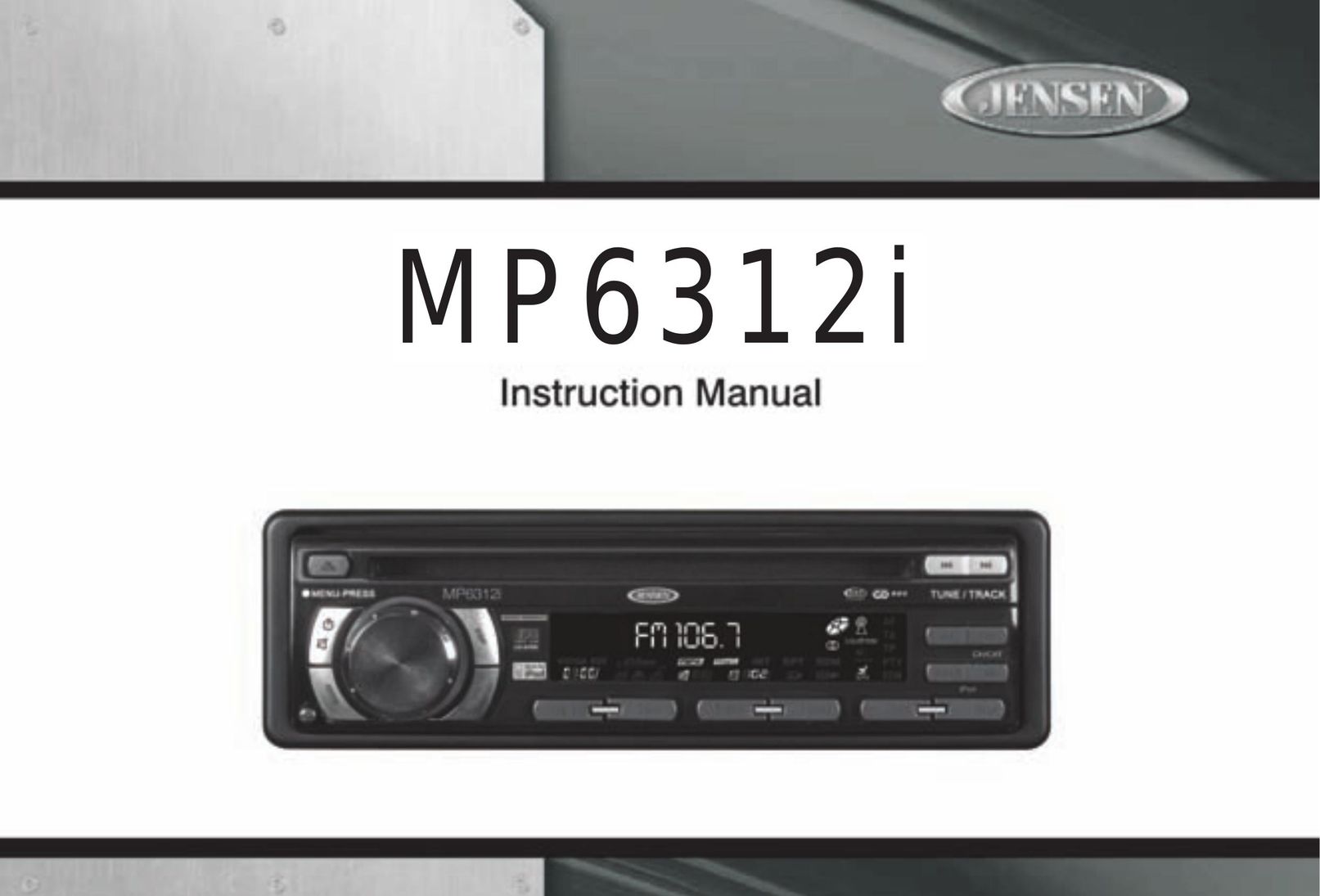 Jensen MP6312i Car Stereo System User Manual
