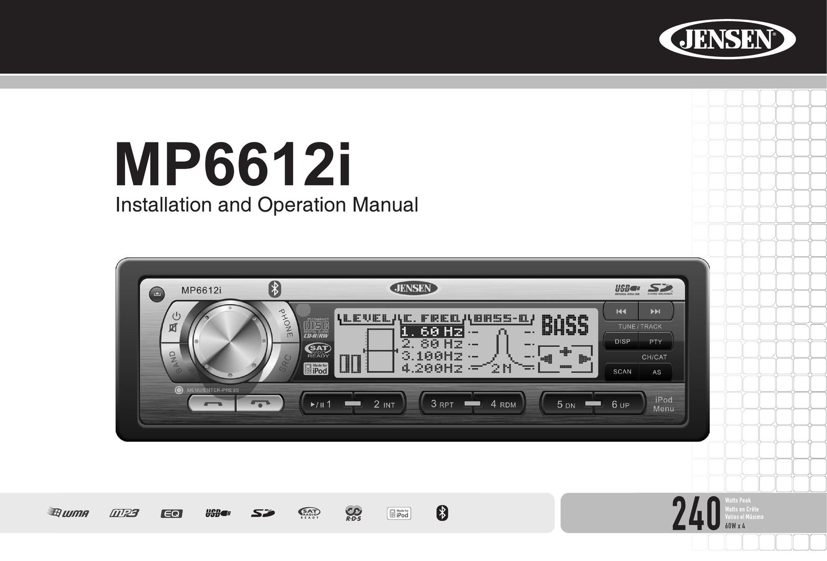Jensen MP6612i Car Stereo System User Manual