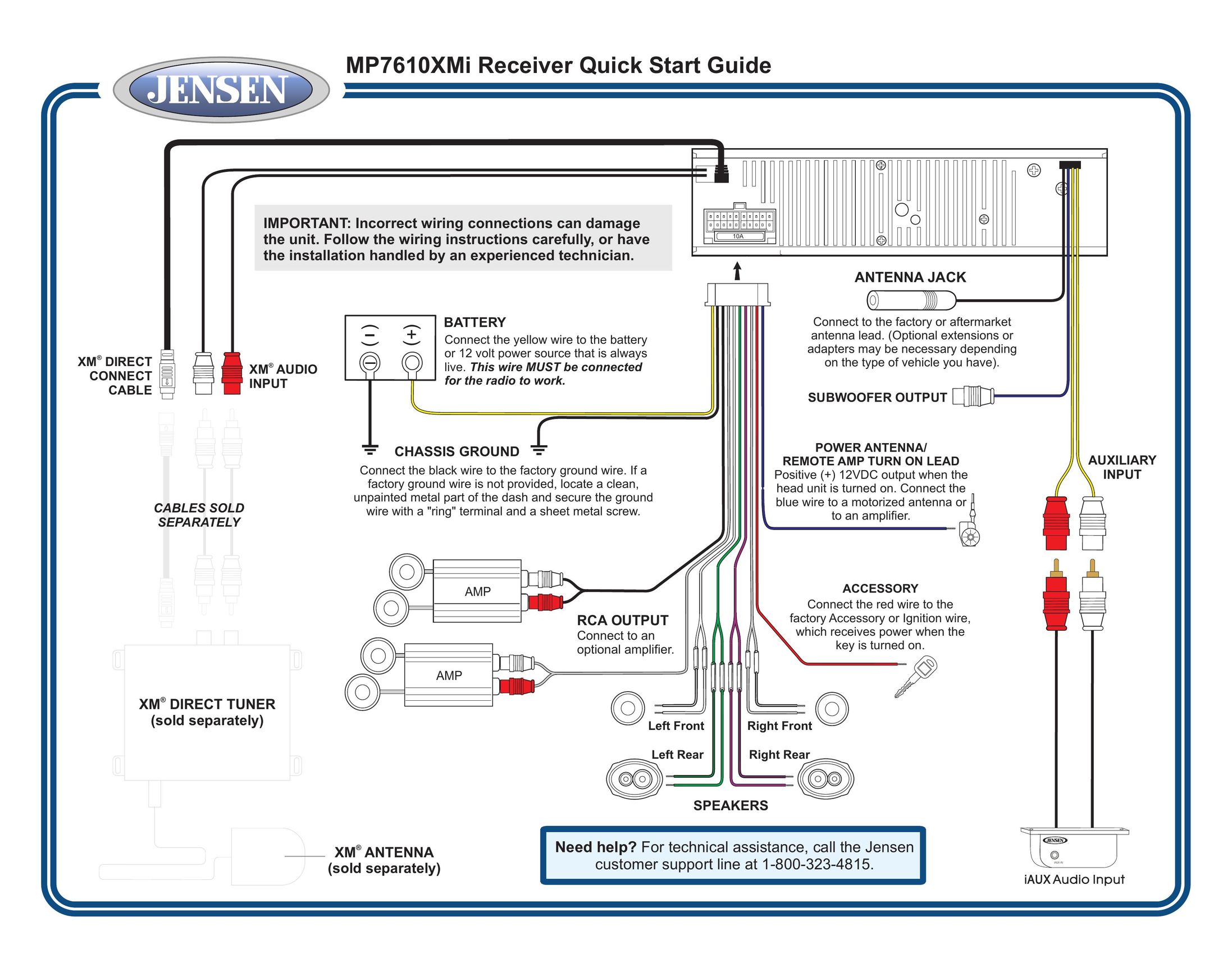 Jensen MP7610XMi Car Stereo System User Manual