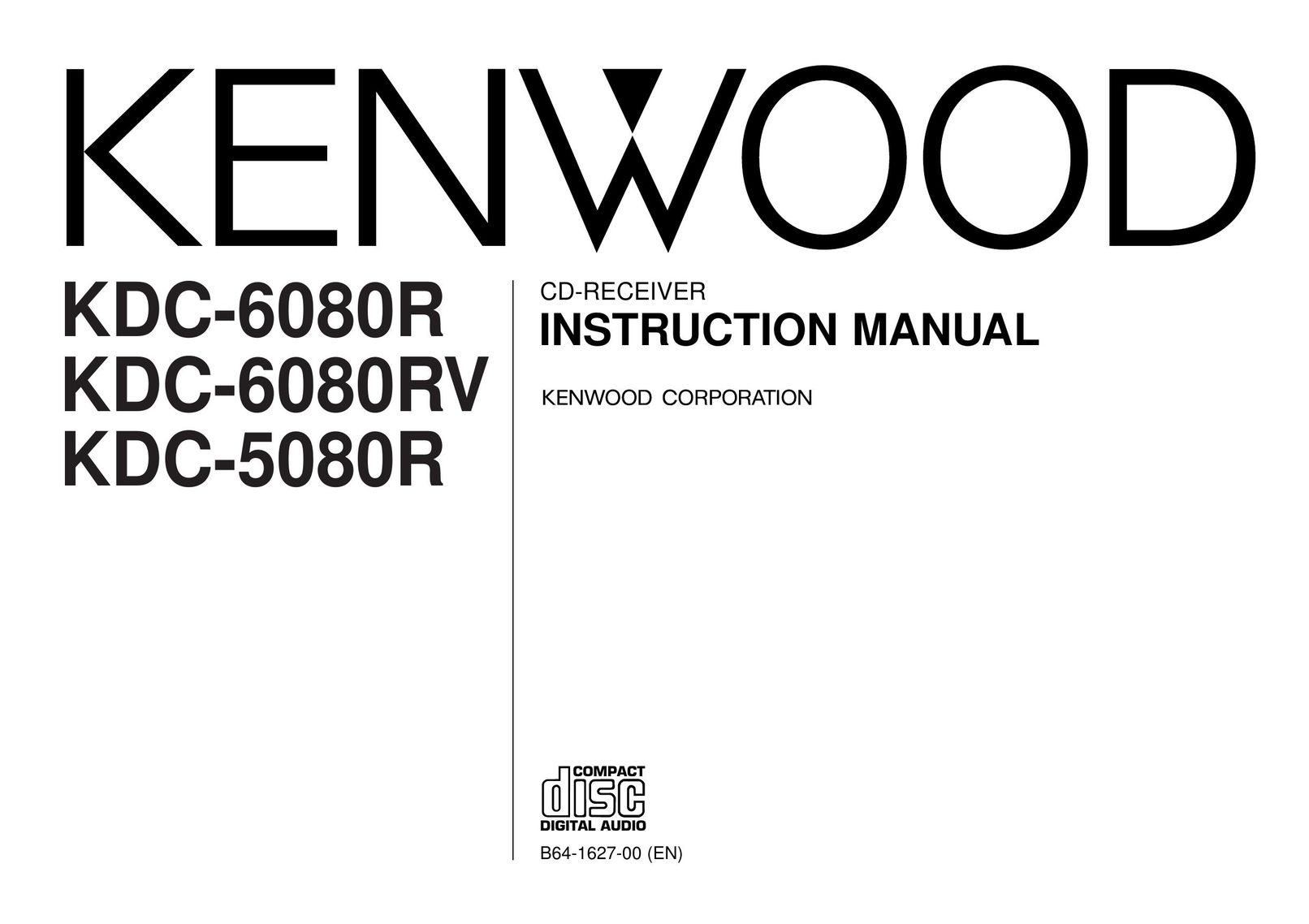 Kenwood B64-1627-00 Car Stereo System User Manual