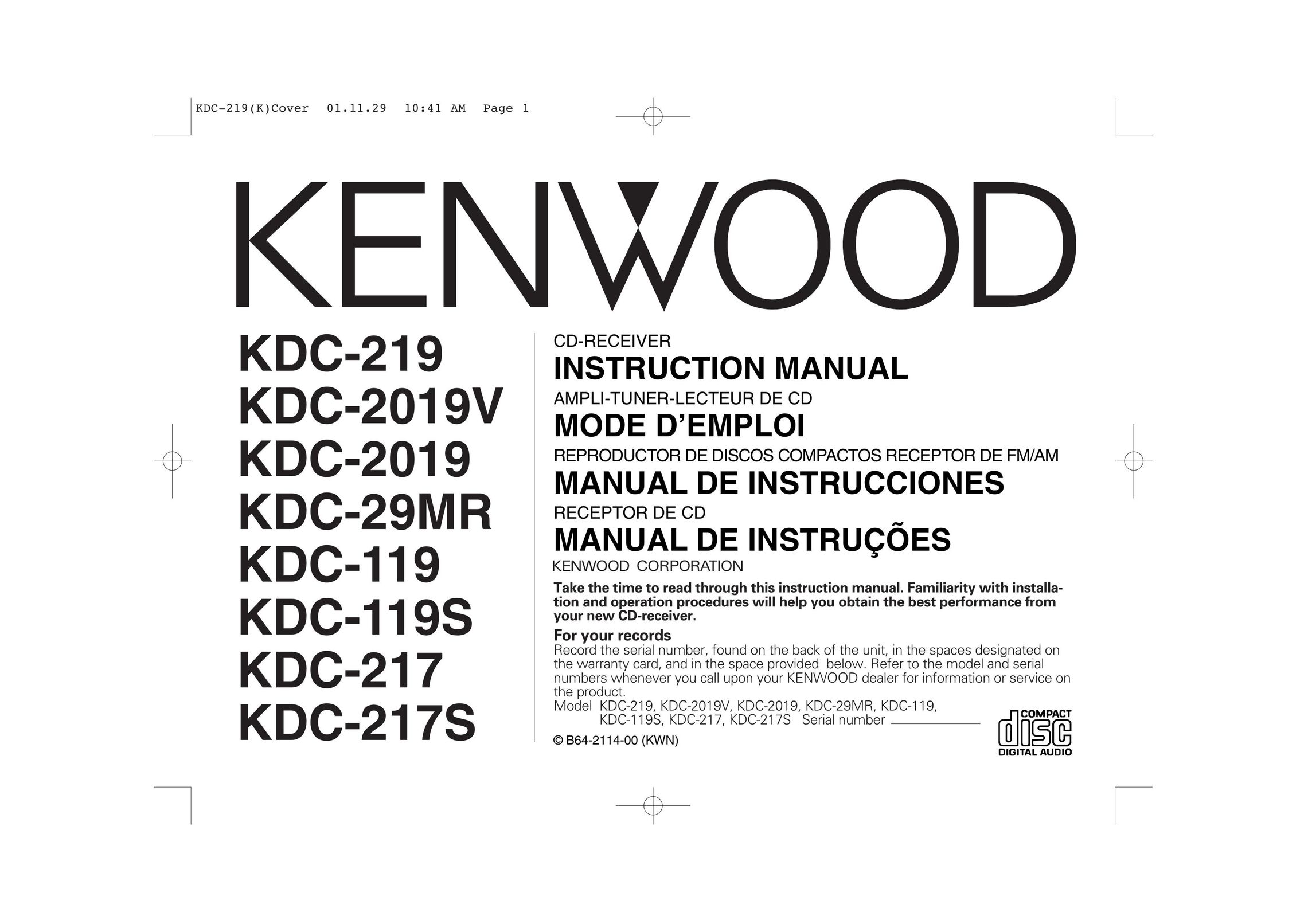 Kenwood CA-C1AX Car Stereo System User Manual
