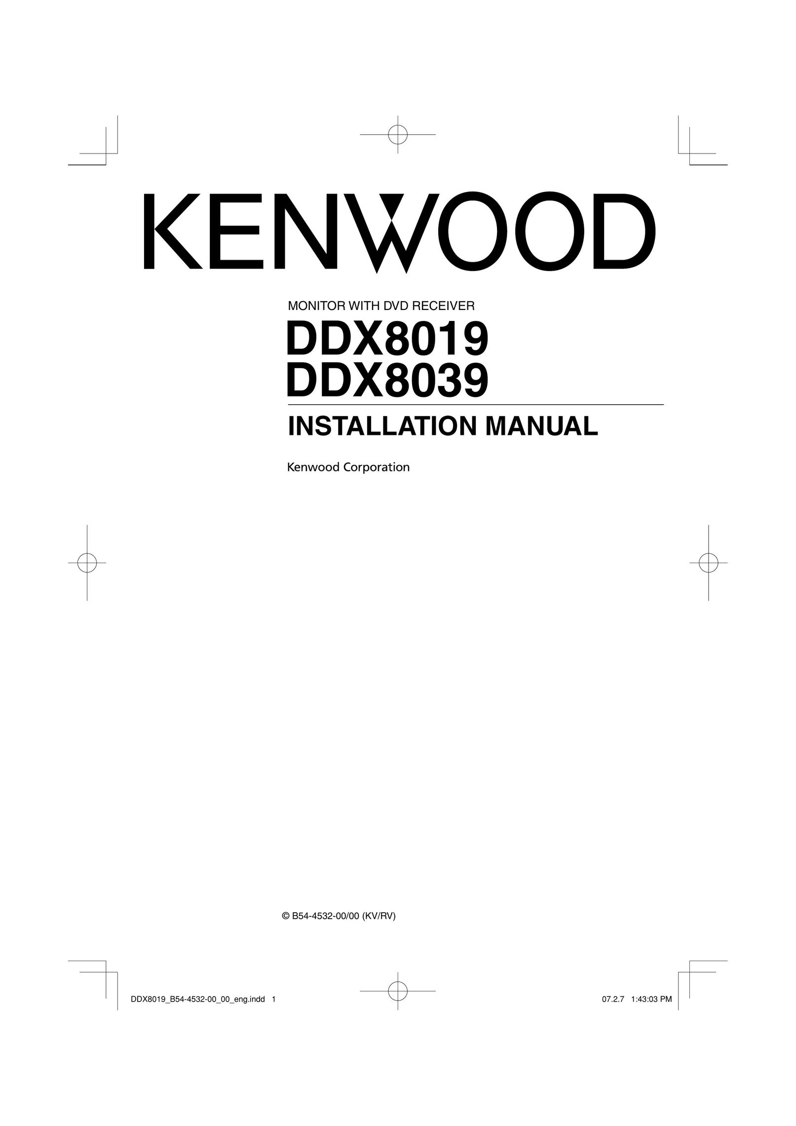 Kenwood DDX8019 Car Stereo System User Manual