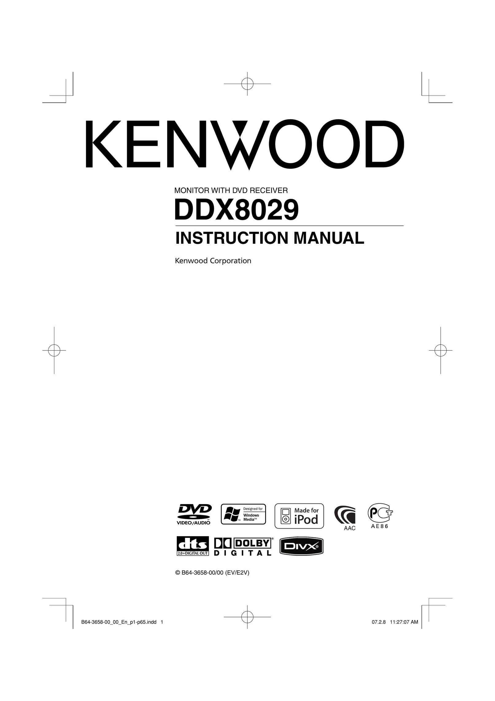 Kenwood DDX8029 Car Stereo System User Manual