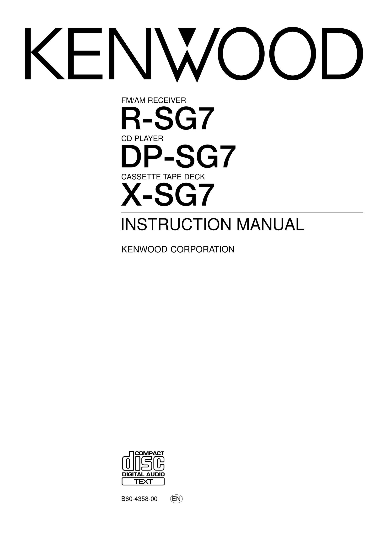 Kenwood DP-SG7 Car Stereo System User Manual