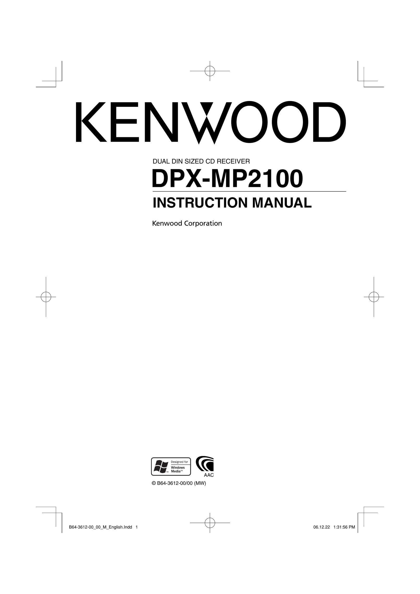 Kenwood DPX-MP2100 Car Stereo System User Manual