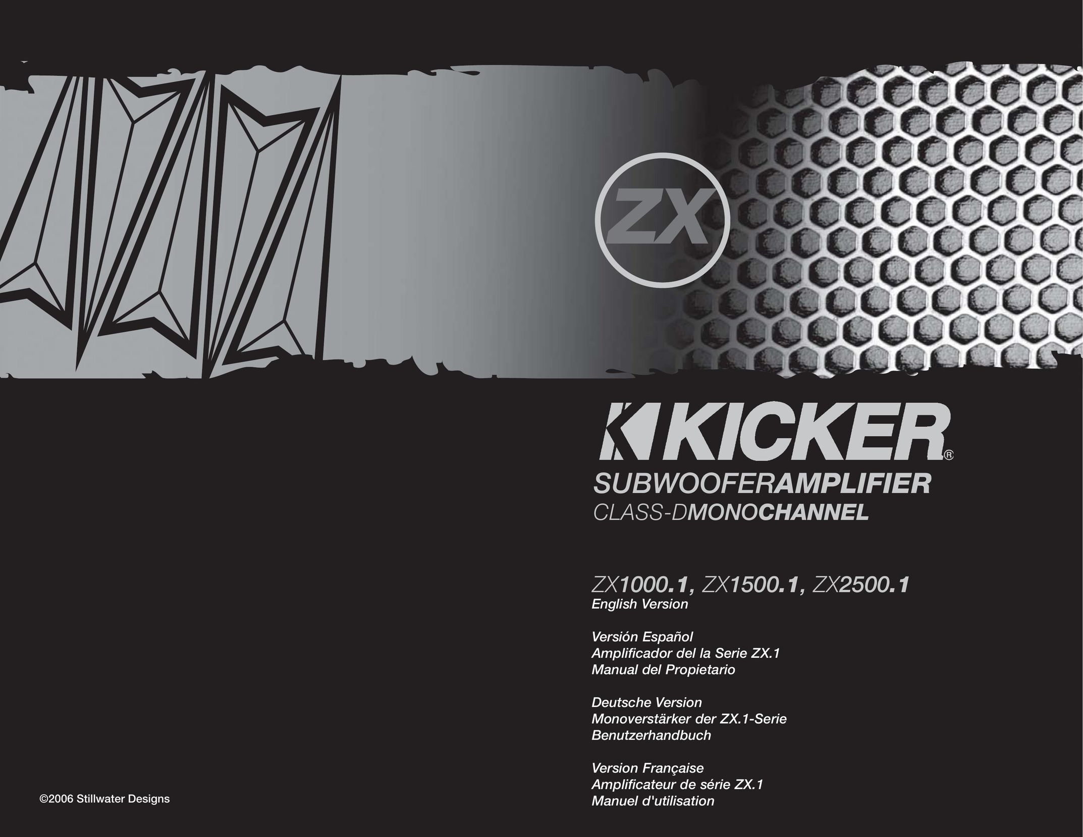 Kicker ZX1500.1 Car Stereo System User Manual