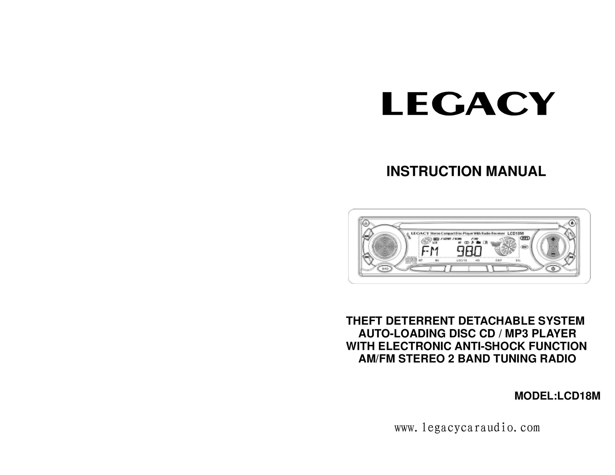 Legacy Car Audio LCD18M Car Stereo System User Manual